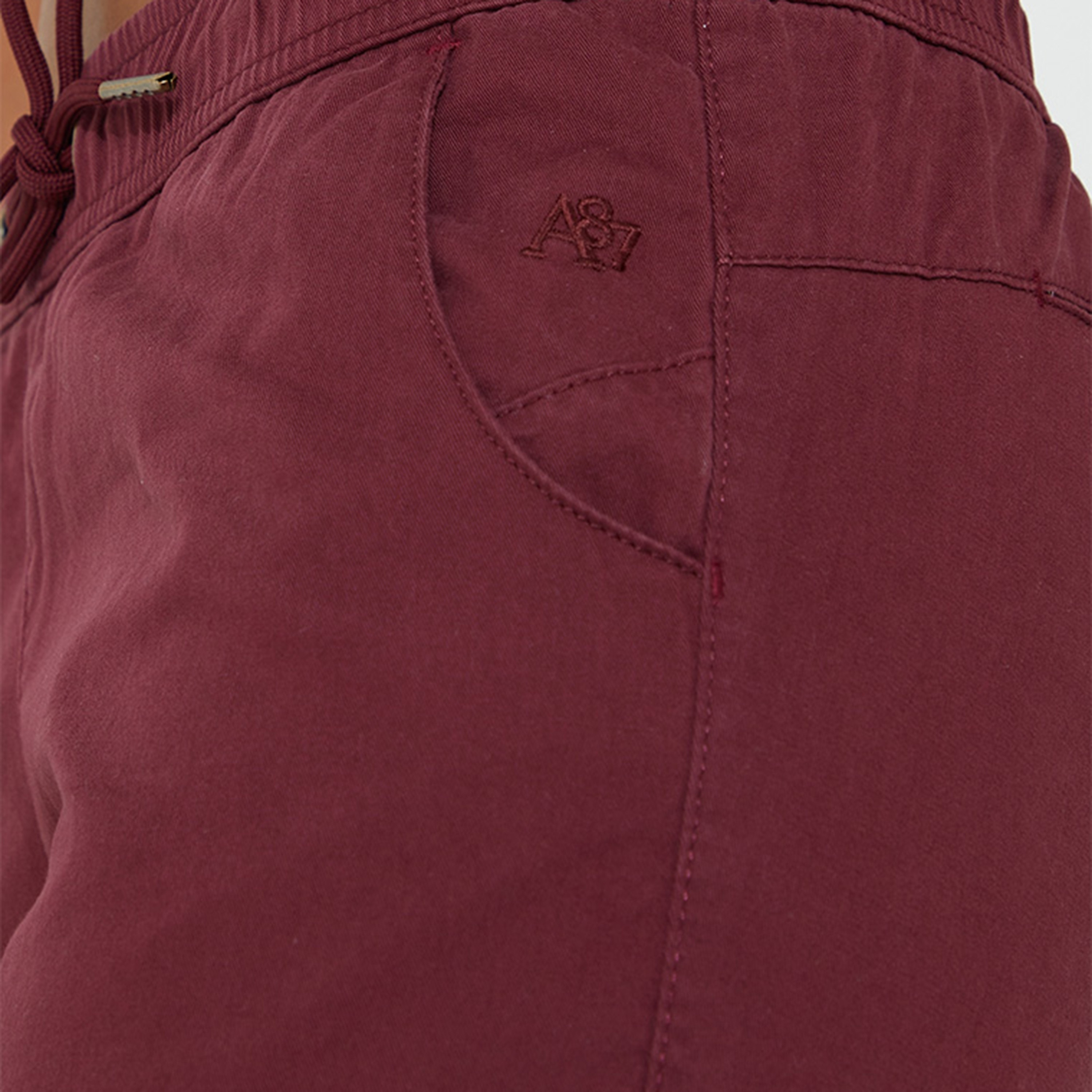 Aeropostale Plain Mid-Rise Drawstring Fastening Women's Joggers-women-clothing-bottoms-joggers-image-3