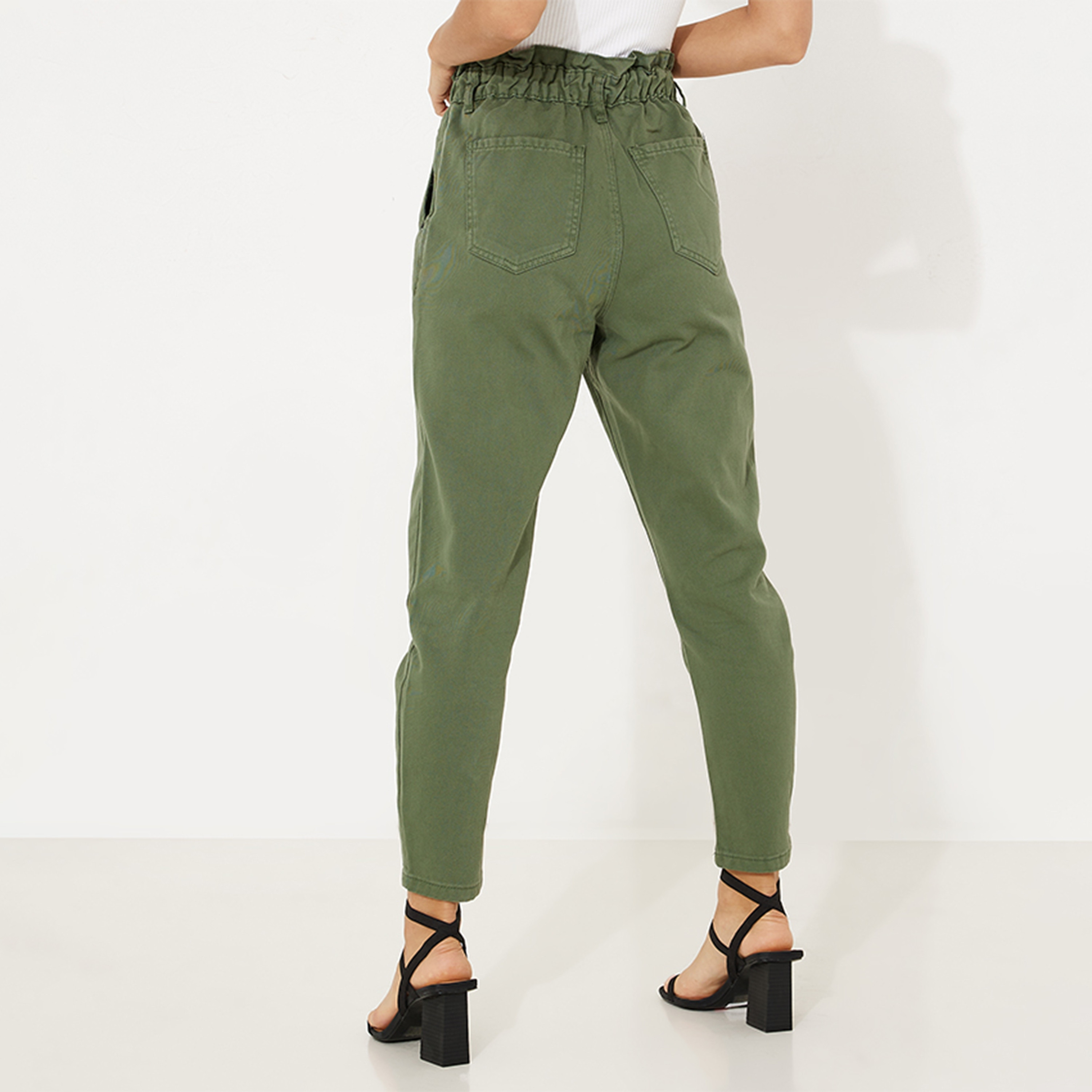 Aeropostale Plain High-Rise Elasticated Women's Trousers-women-clothing-bottoms-trousers-image-4