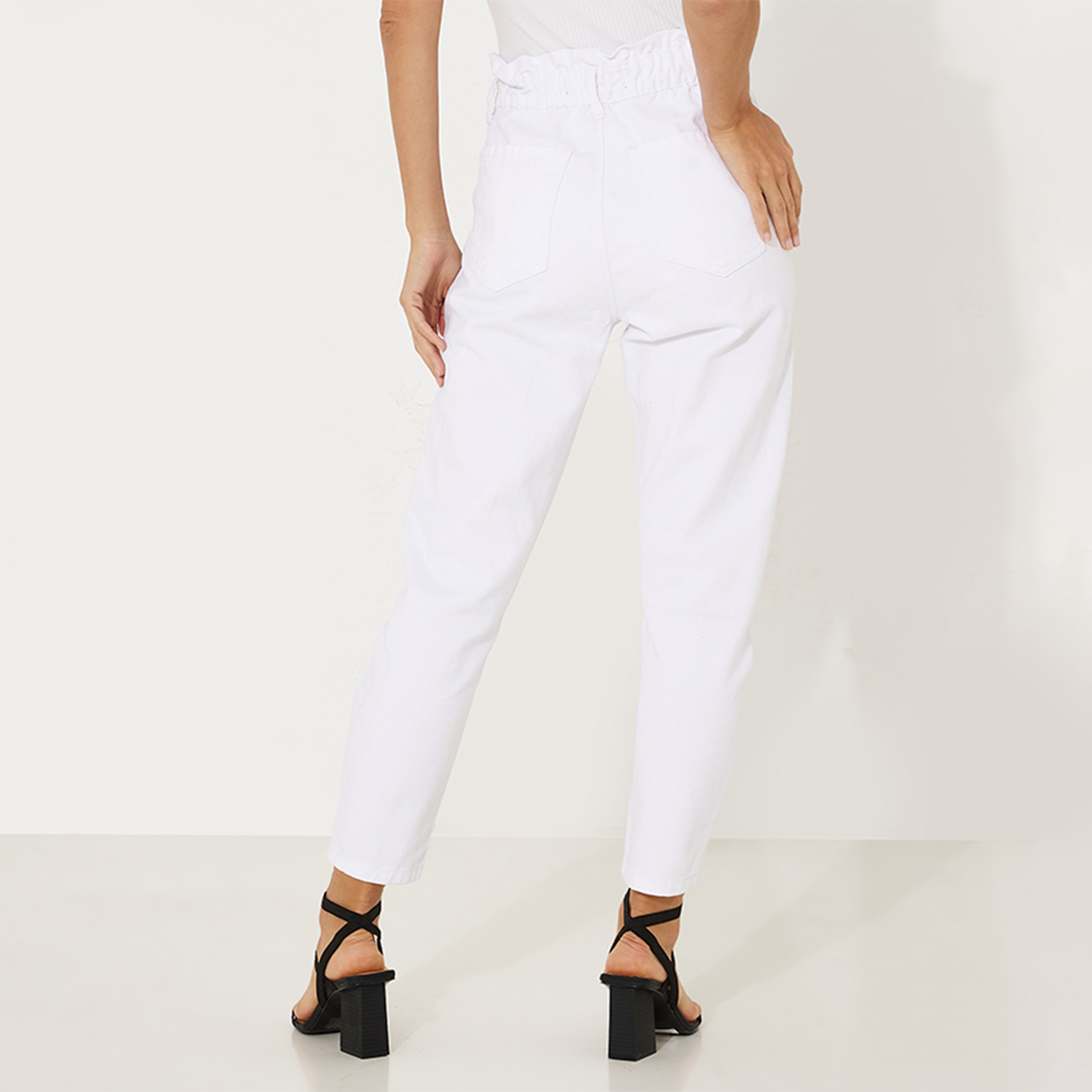 Aeropostale Plain High-Rise Elasticated Women's Trousers-women-clothing-bottoms-trousers-image-8