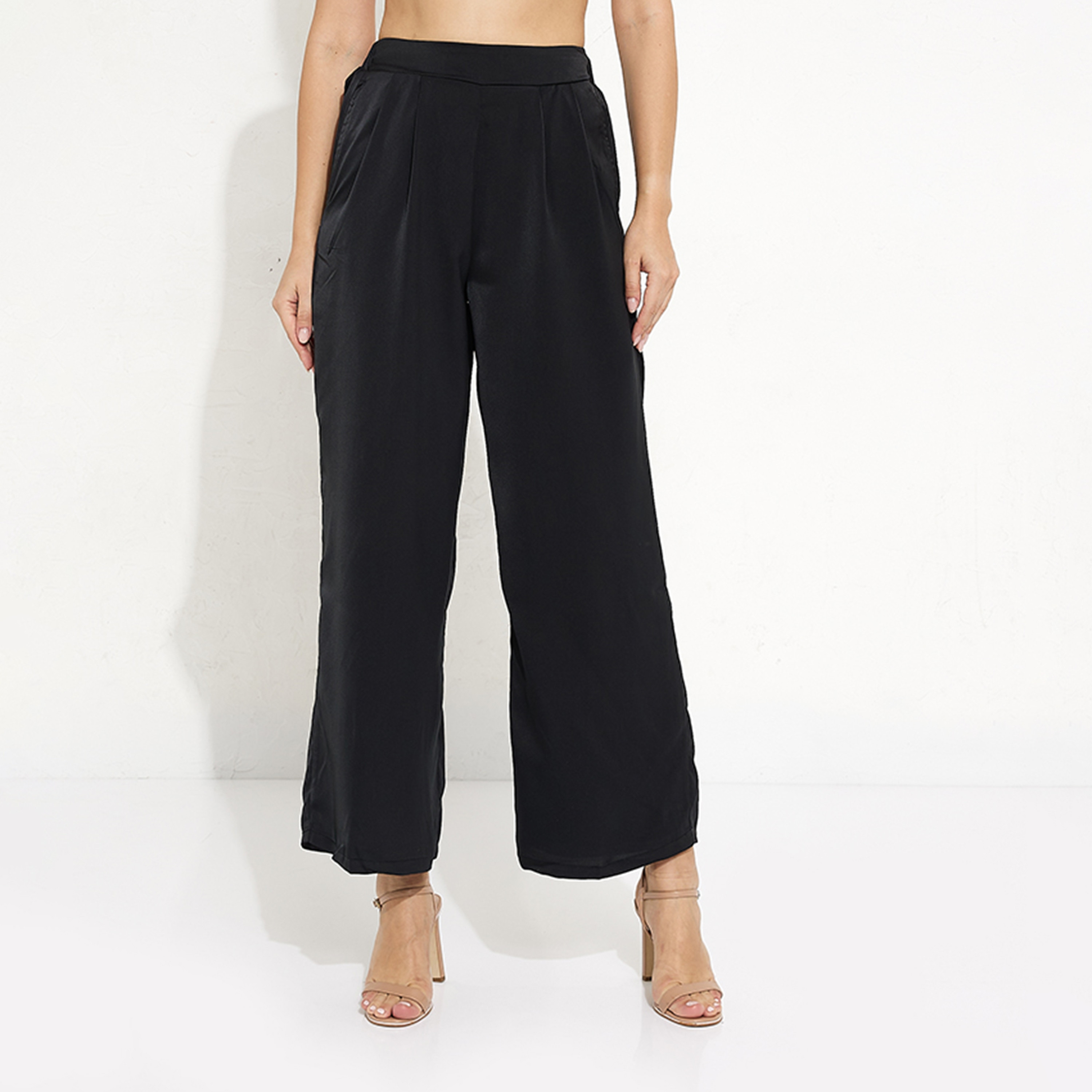 Aeropostale Pleated High-Rise Elasticated Women's Trousers-women-clothing-bottoms-trousers-image-1