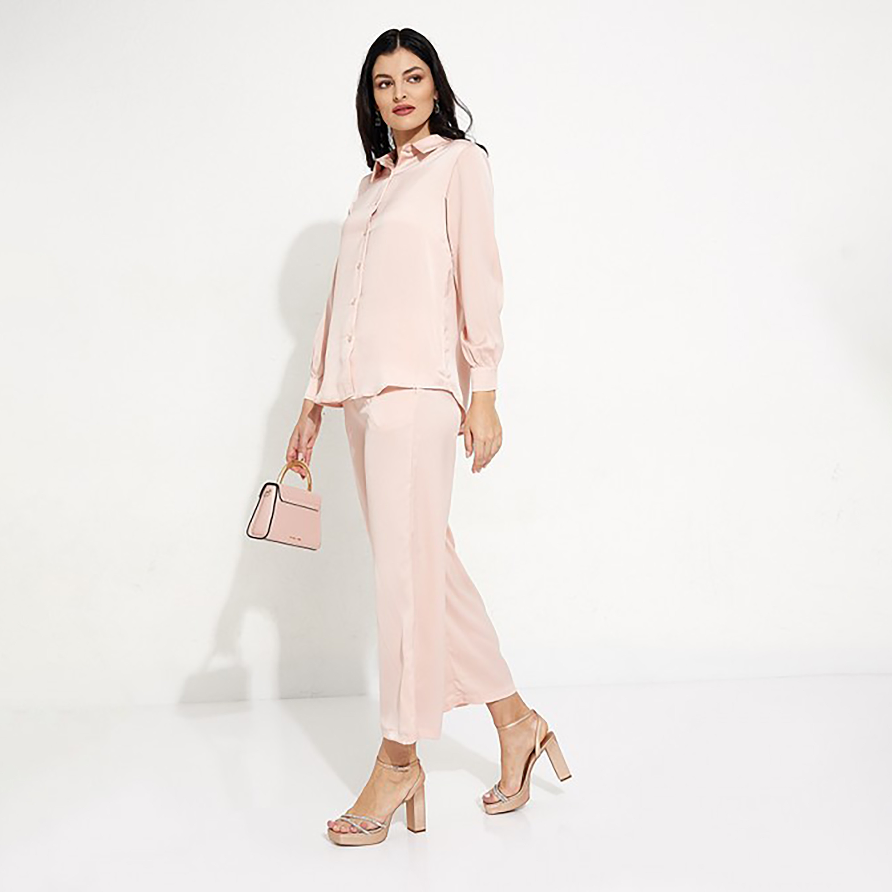 بنطال إيروبوستال سادة بخصر عالٍ وواسع الساق-women-clothing-bottoms-trousers-image-6