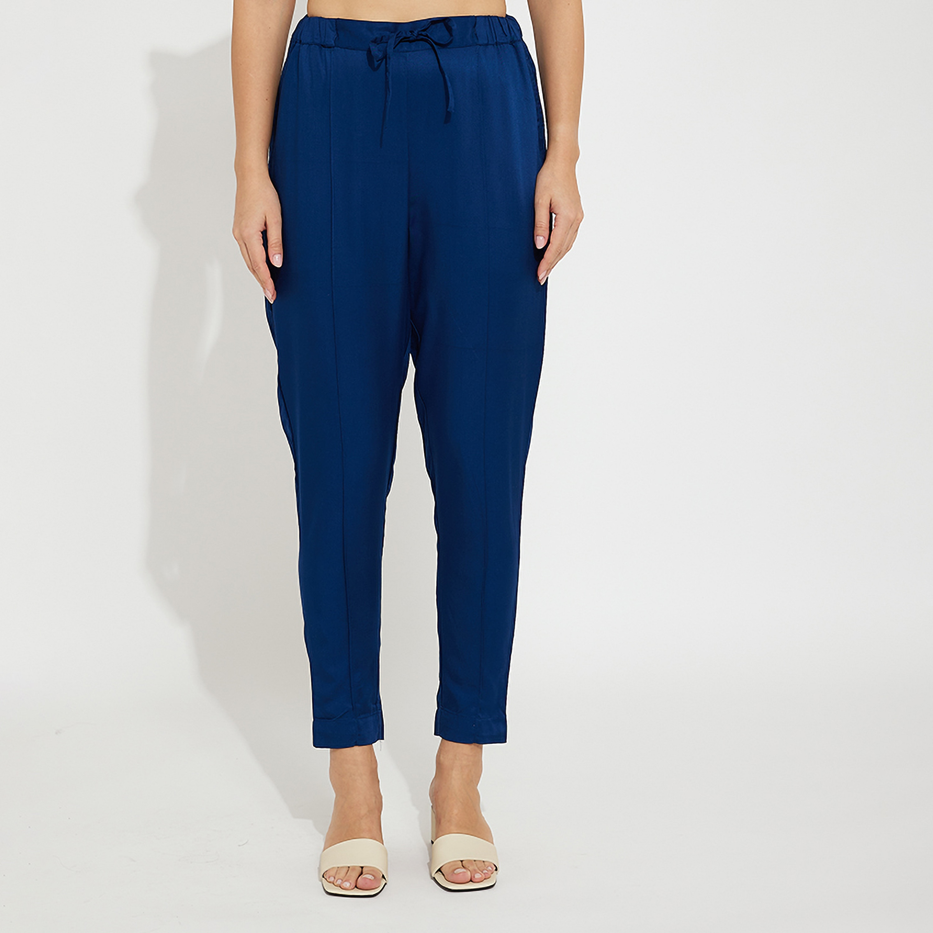 Aeropostale Plain High-Rise Drawstring Women's Trousers-women-clothing-bottoms-trousers-image-1