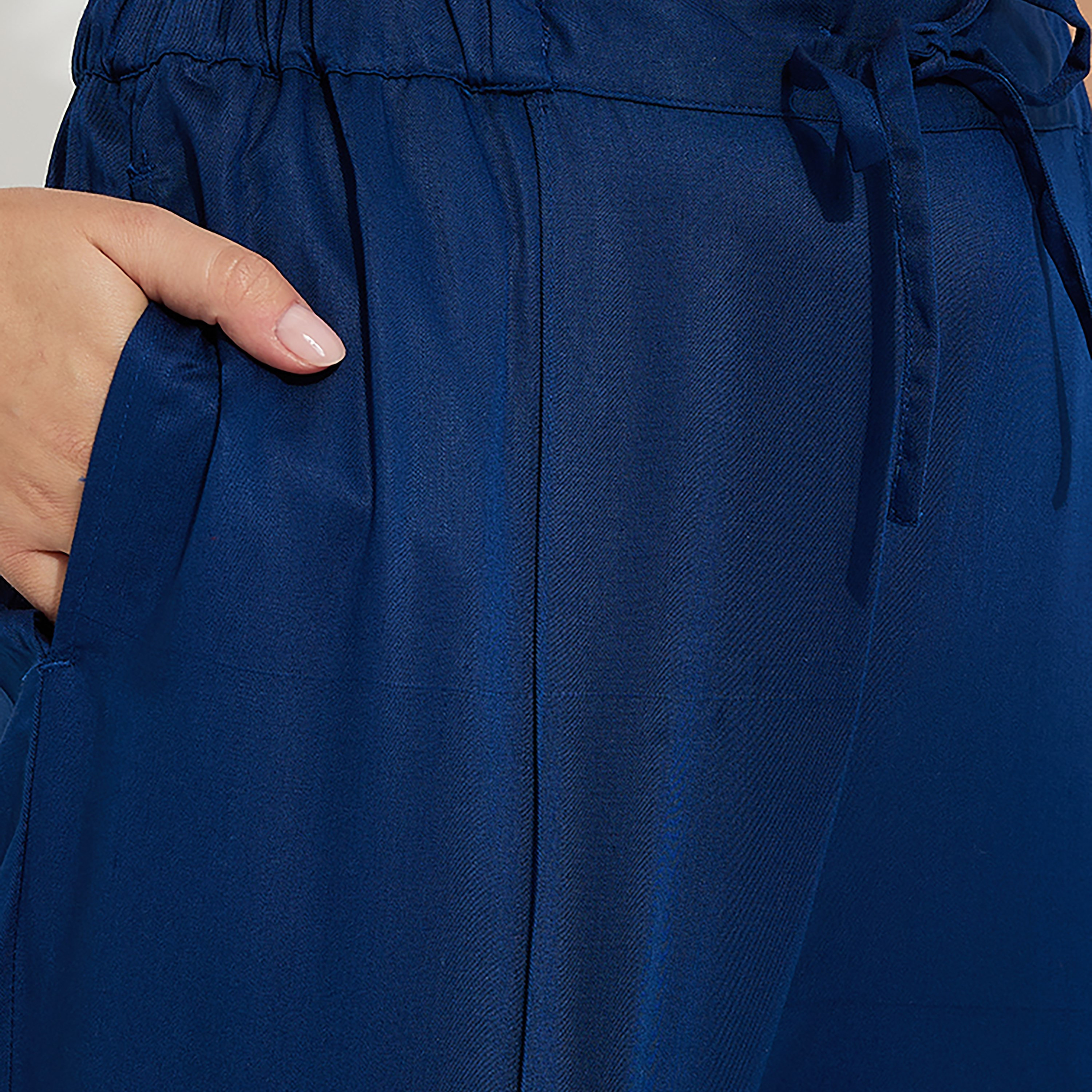 Aeropostale Plain High-Rise Drawstring Women's Trousers-women-clothing-bottoms-trousers-image-3