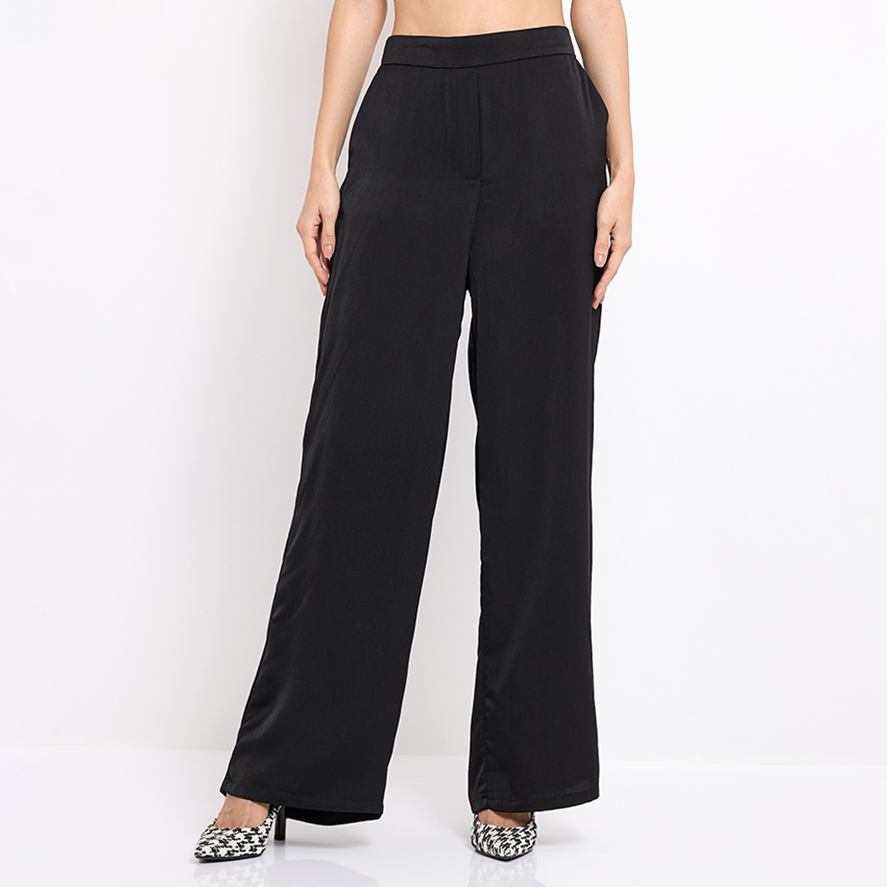 Aeropostale Plain High-Rise Elasticated Women's Trousers-women-clothing-bottoms-trousers-image-1