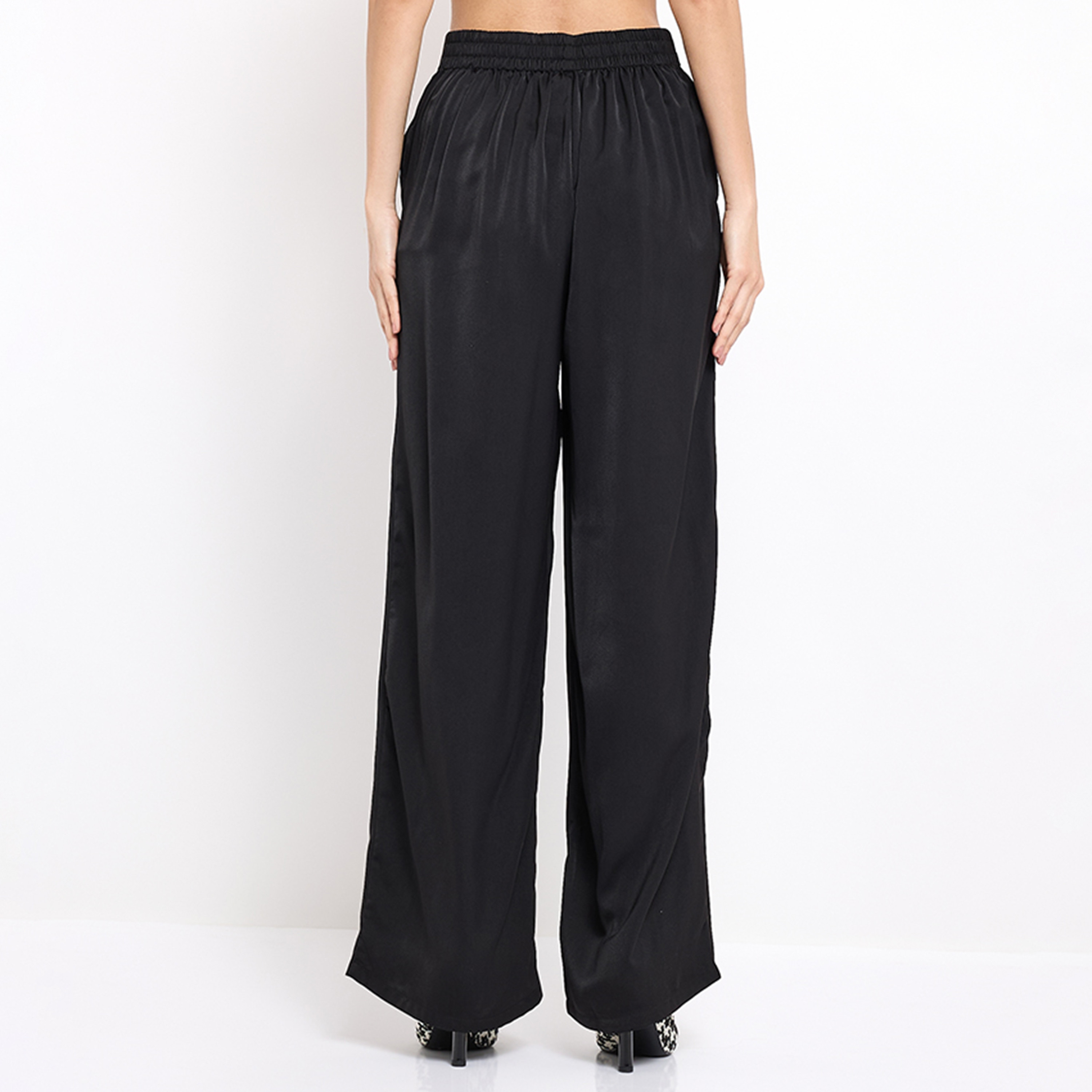 Aeropostale Plain High-Rise Elasticated Women's Trousers-women-clothing-bottoms-trousers-image-4