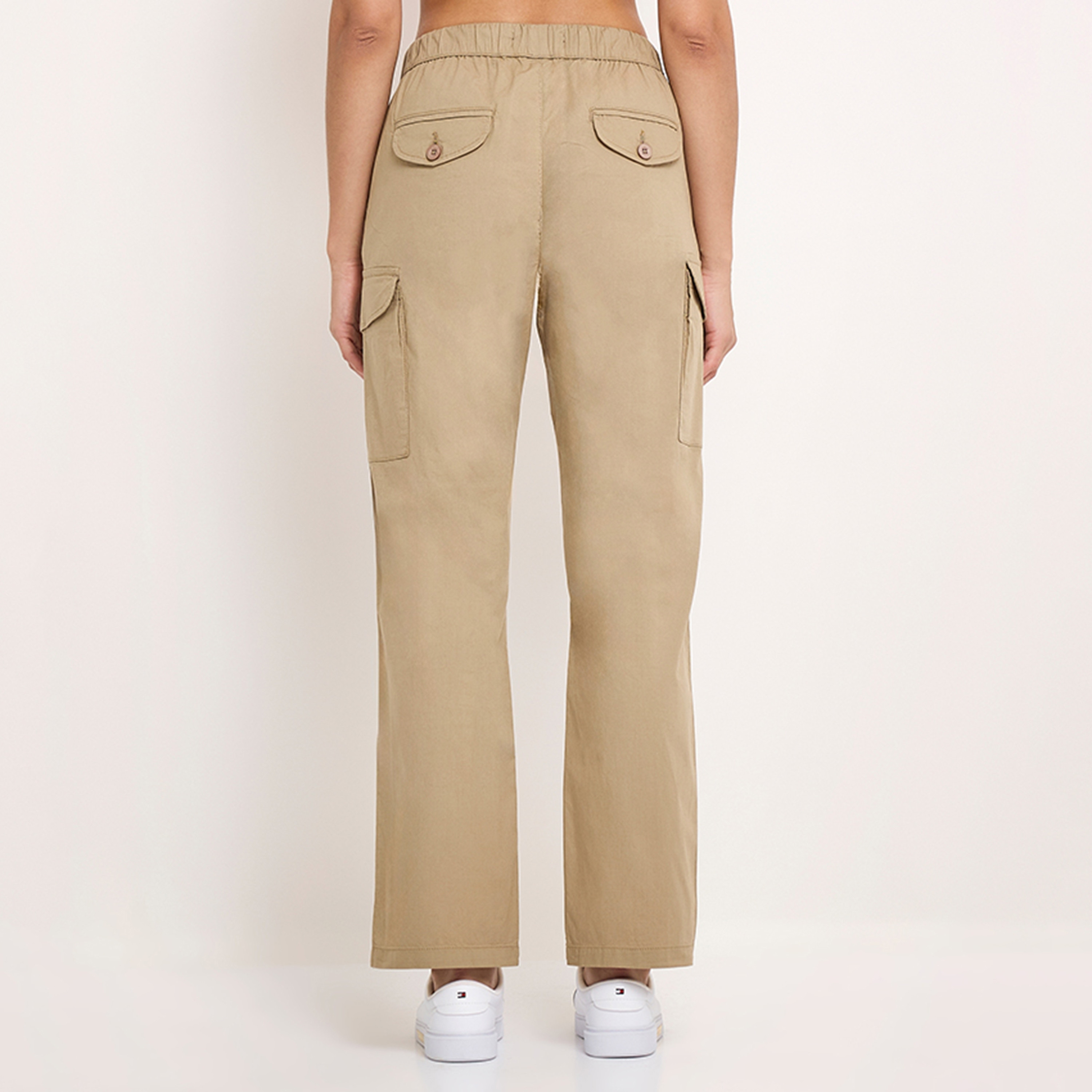 Aeropostale Plain High-Rise Elasticated Waistband Women's Cargo Pants-women-clothing-bottoms-trousers-image-8