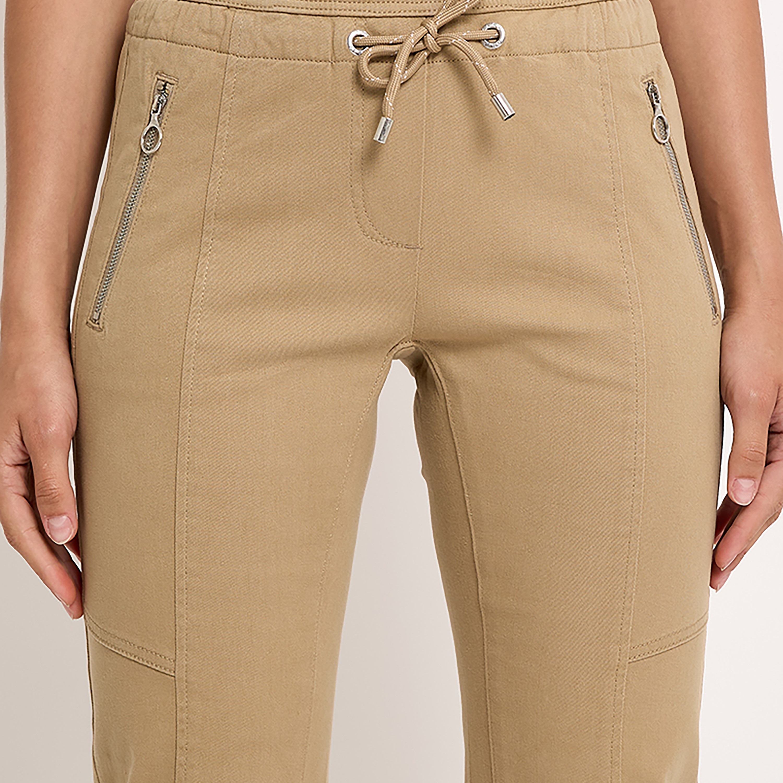 بنطلون نسائي سادة بخصر متوسط ورباط من أيروبوستال-women-clothing-bottoms-joggers-image-3