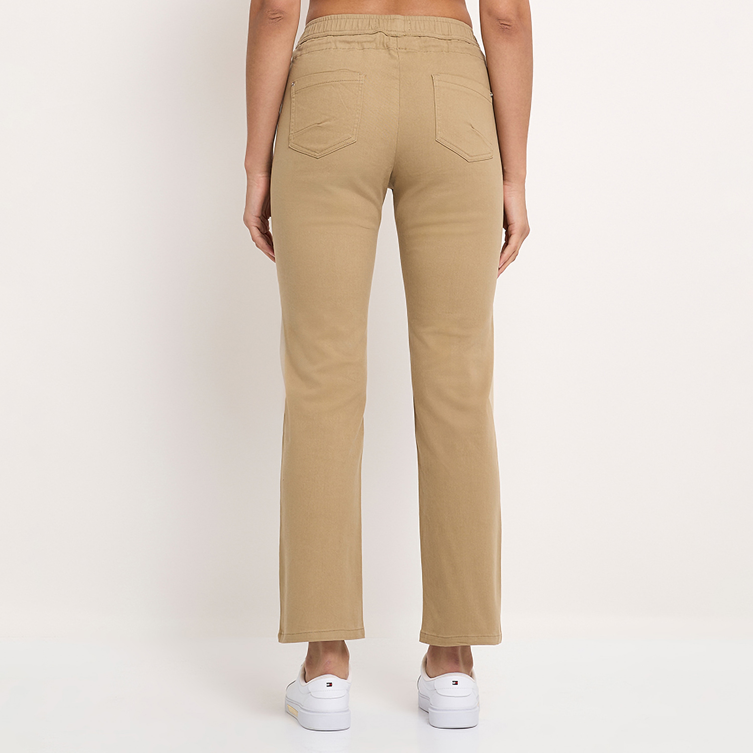 بنطلون نسائي سادة بخصر متوسط ورباط من أيروبوستال-women-clothing-bottoms-joggers-image-4