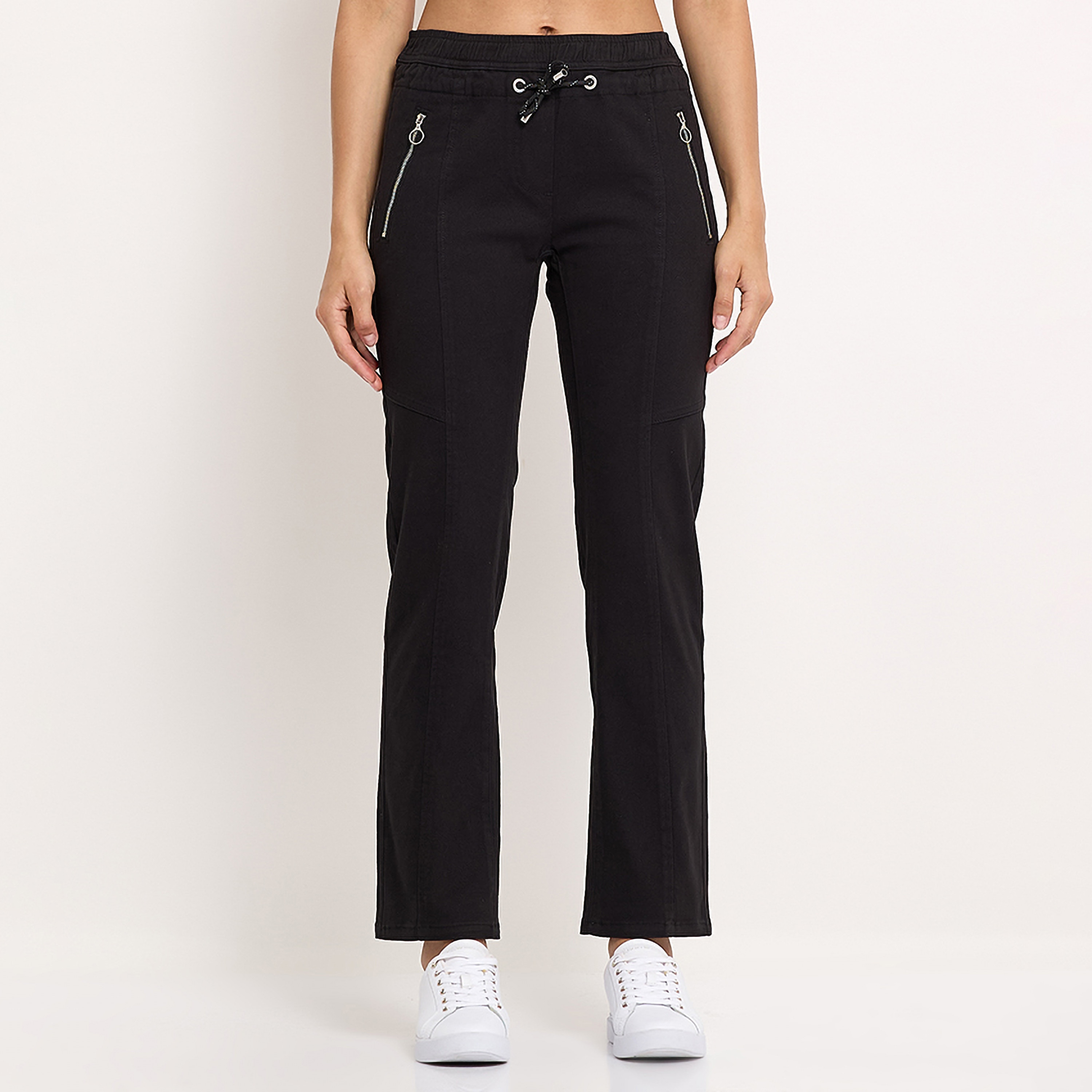 بنطلون نسائي سادة بخصر متوسط ورباط من أيروبوستال-women-clothing-bottoms-joggers-image-5