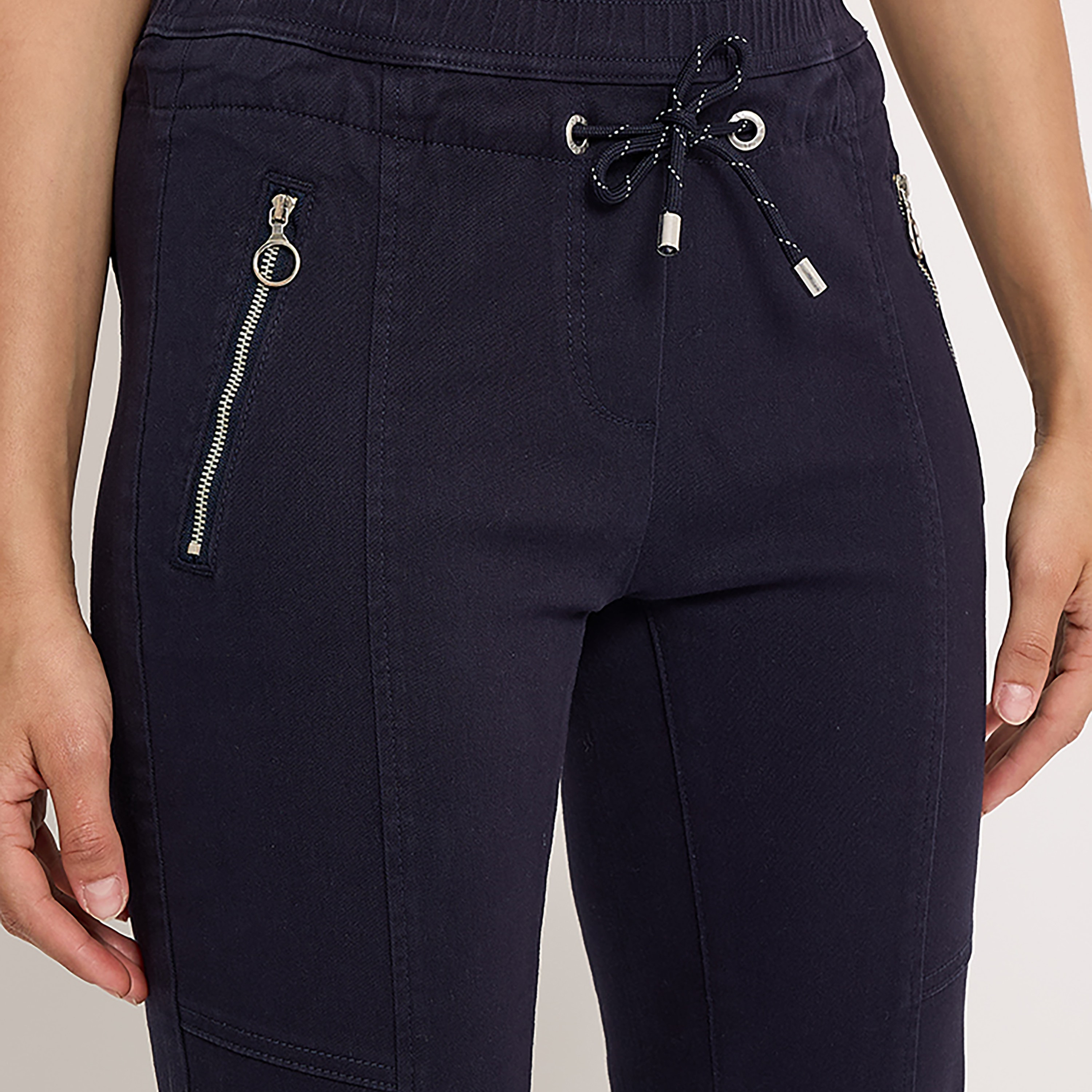 Aeropostale Plain Mid-Rise Drawstring Women's Trousers-women-clothing-bottoms-joggers-image-3