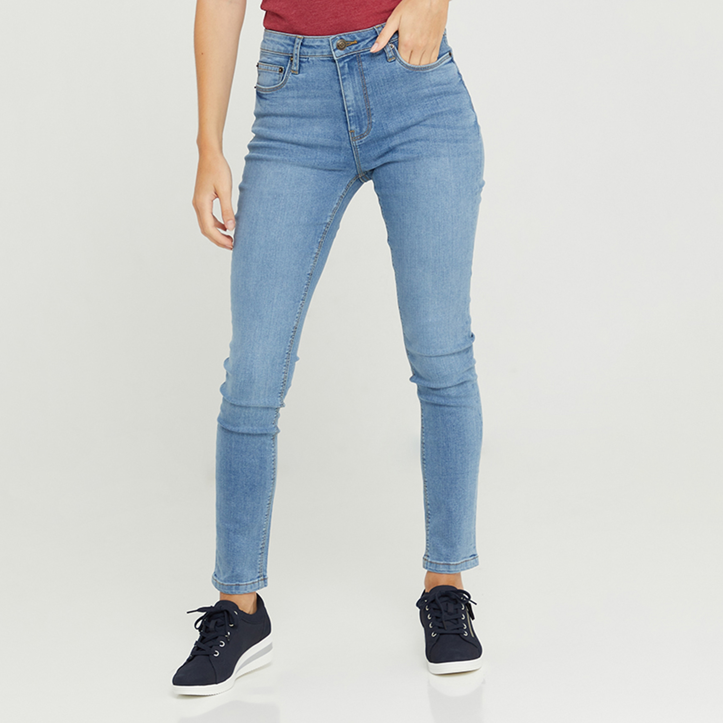 Aeropostale Plain Mid-Rise Button and Zip Fly Women's Jeans-women-clothing-bottoms-jeans-image-1