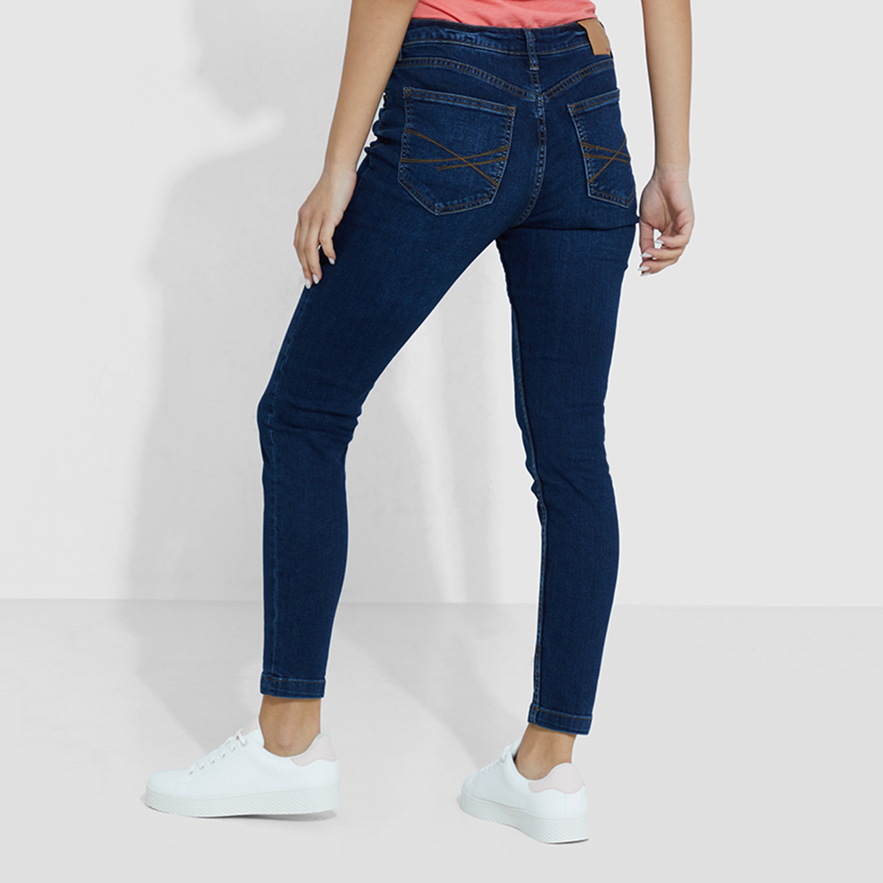 Aeropostale Dark Washed Mid-Rise Button and Zip Fly Women's Jeans-women-clothing-bottoms-jeans-image-4