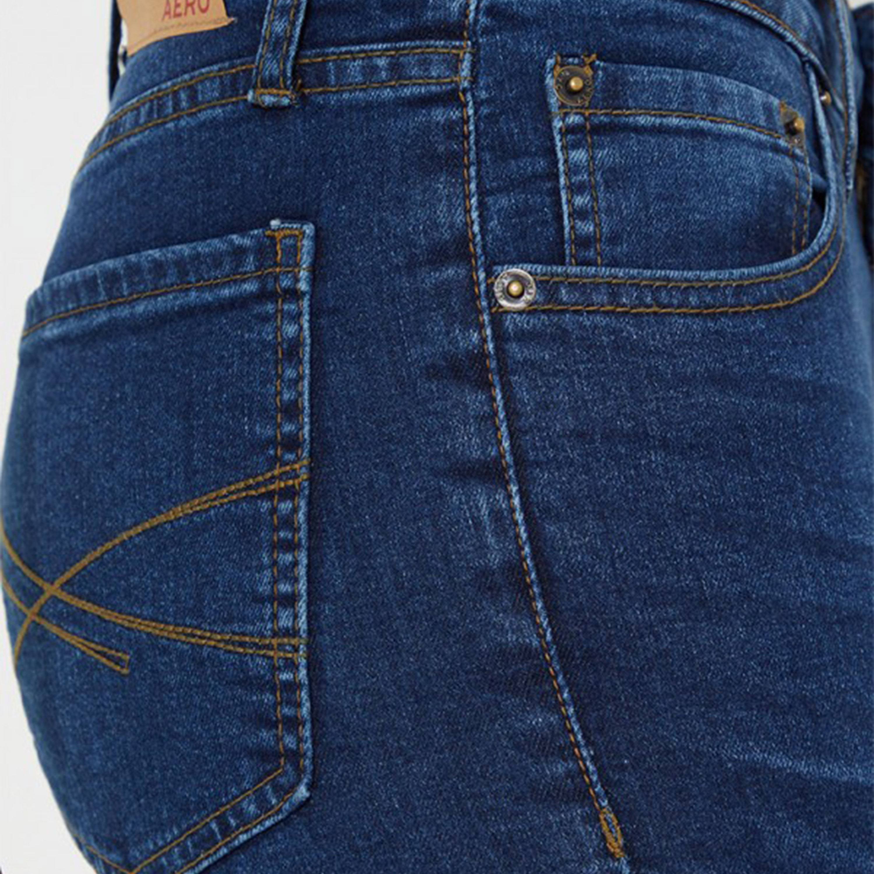 أيروبوستال- بنطلون جينز نسائي ضيق بخصر متوسط لون فاتح-women-clothing-bottoms-jeans-image-7