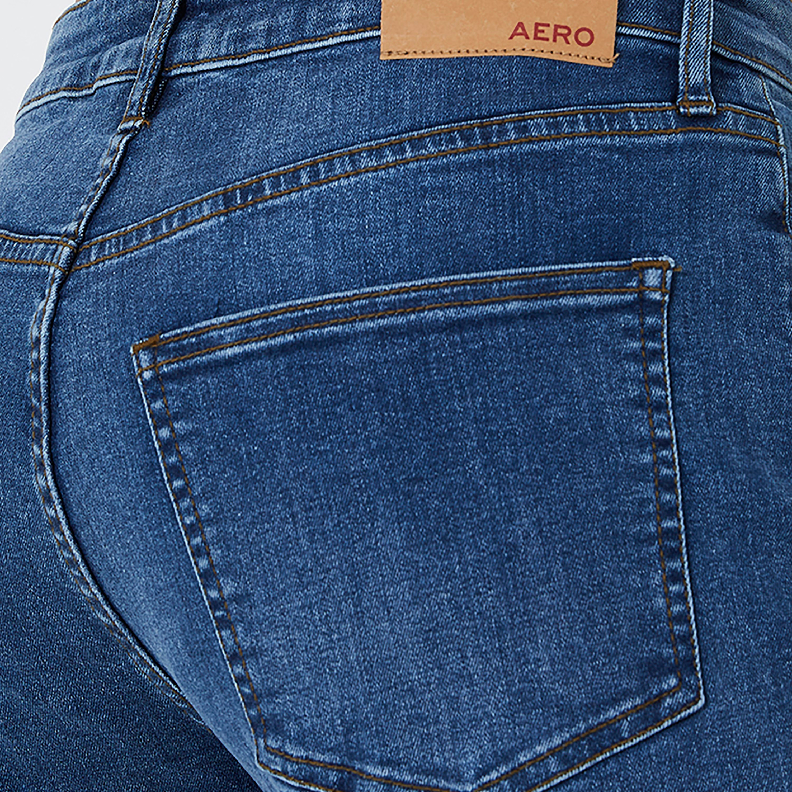بنطلون جينز نسائي سادة بخصر متوسط وسحاب وأزرار من أيروبوستال-women-clothing-bottoms-jeans-image-3