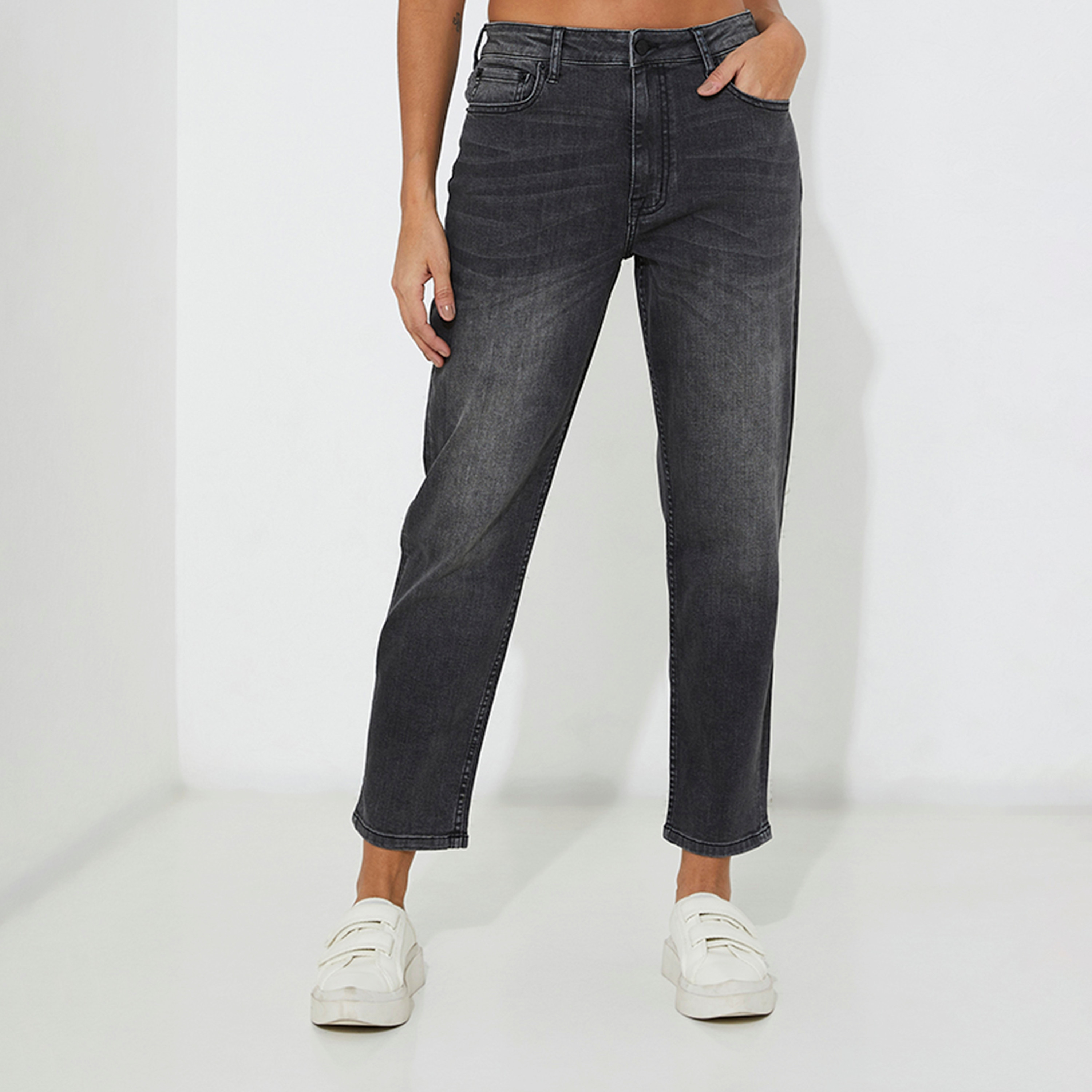 Aeropostale Plain Mid-Rise Button and Zip Fly Women's Jeans-women-clothing-bottoms-jeans-image-1