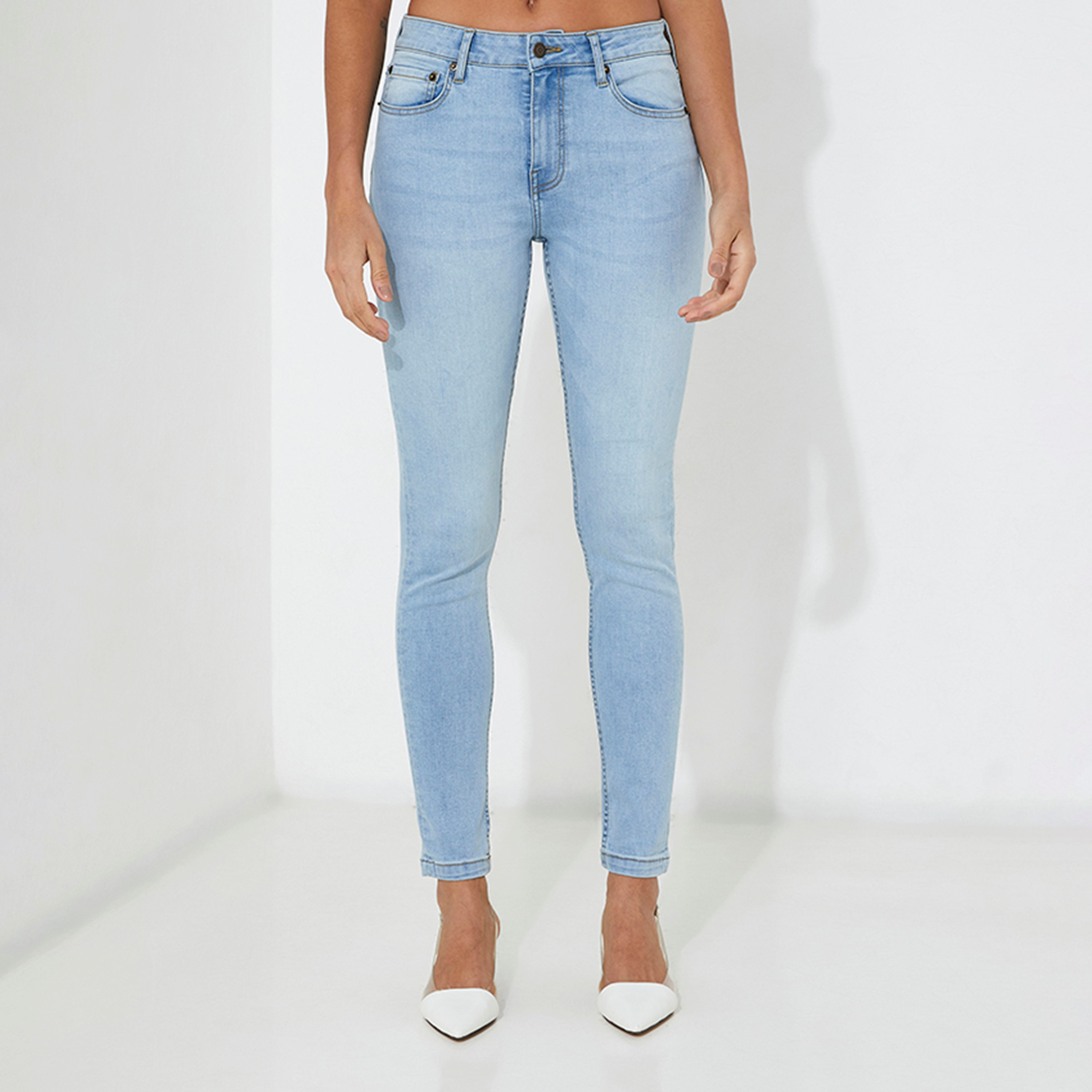 Aeropostale Dark Washed Mid-Rise Button and Zip Fly Women's Jeans-women-clothing-bottoms-jeans-image-1