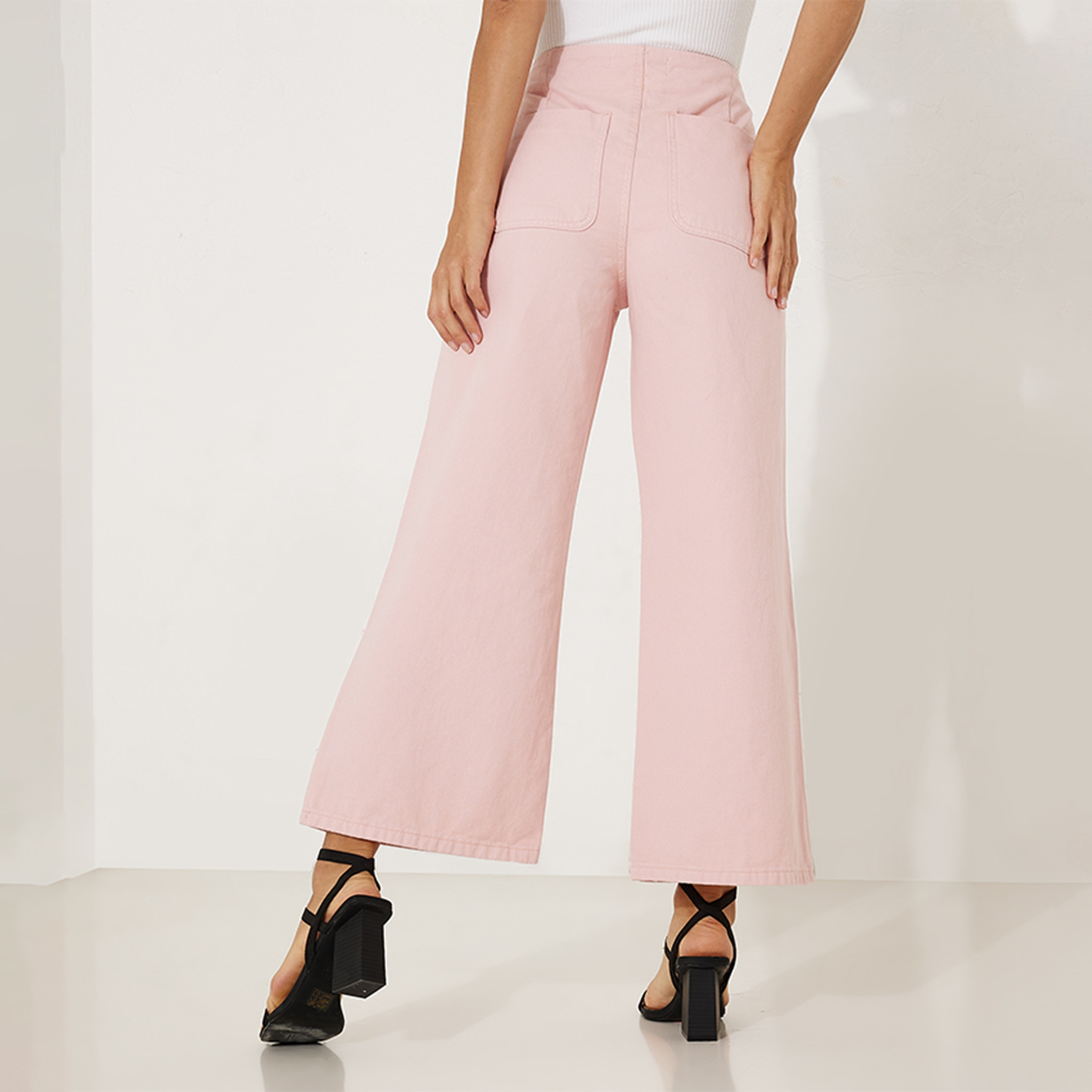 بنطلون جينز نسائي سادة بخصر مرتفع وسحاب وأزرار من أيروبوستال-women-clothing-bottoms-jeans-image-8