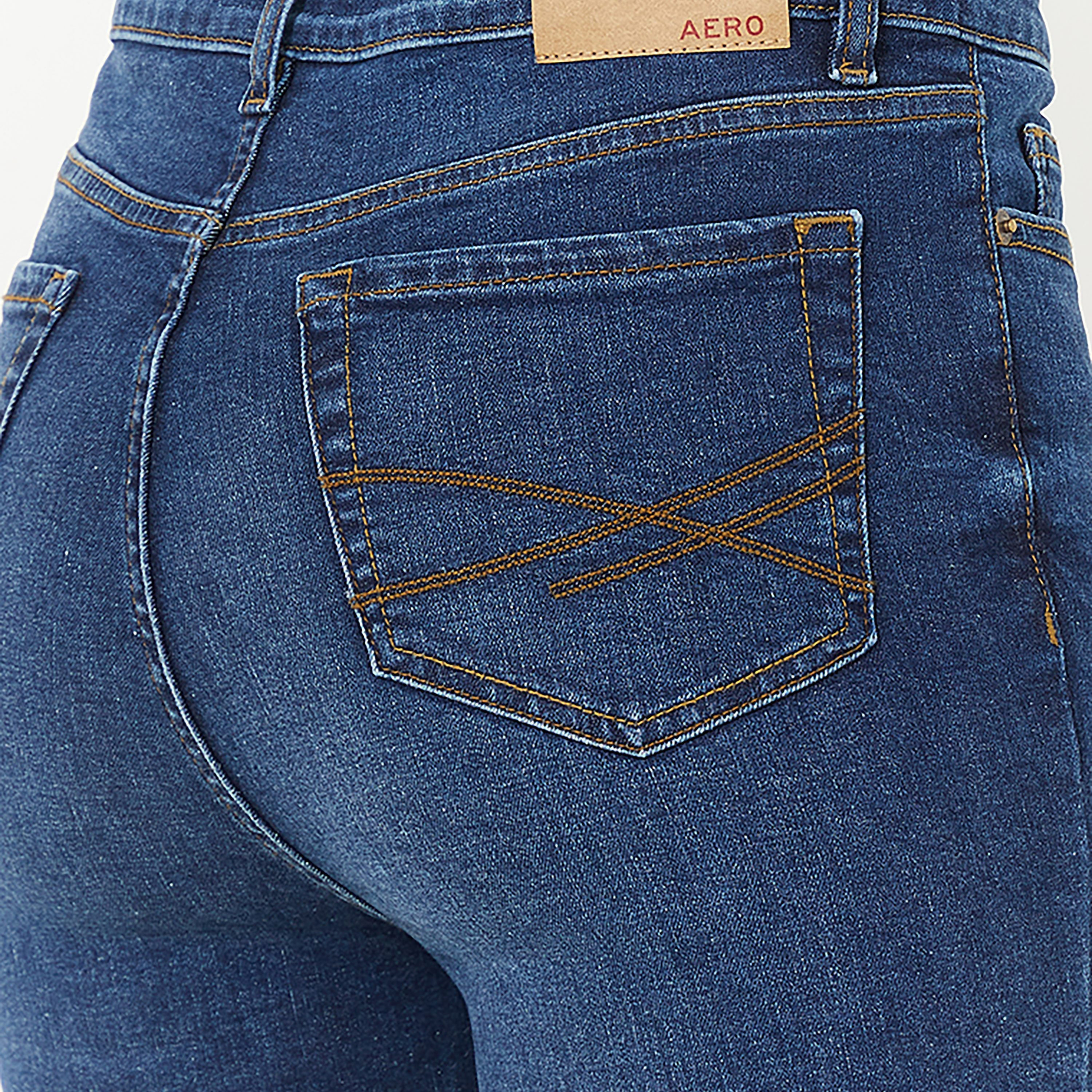 بنطلون جينز نسائي سادة بخصر مرتفع وسحاب وأزرار من أيروبوستال-women-clothing-bottoms-jeans-image-7