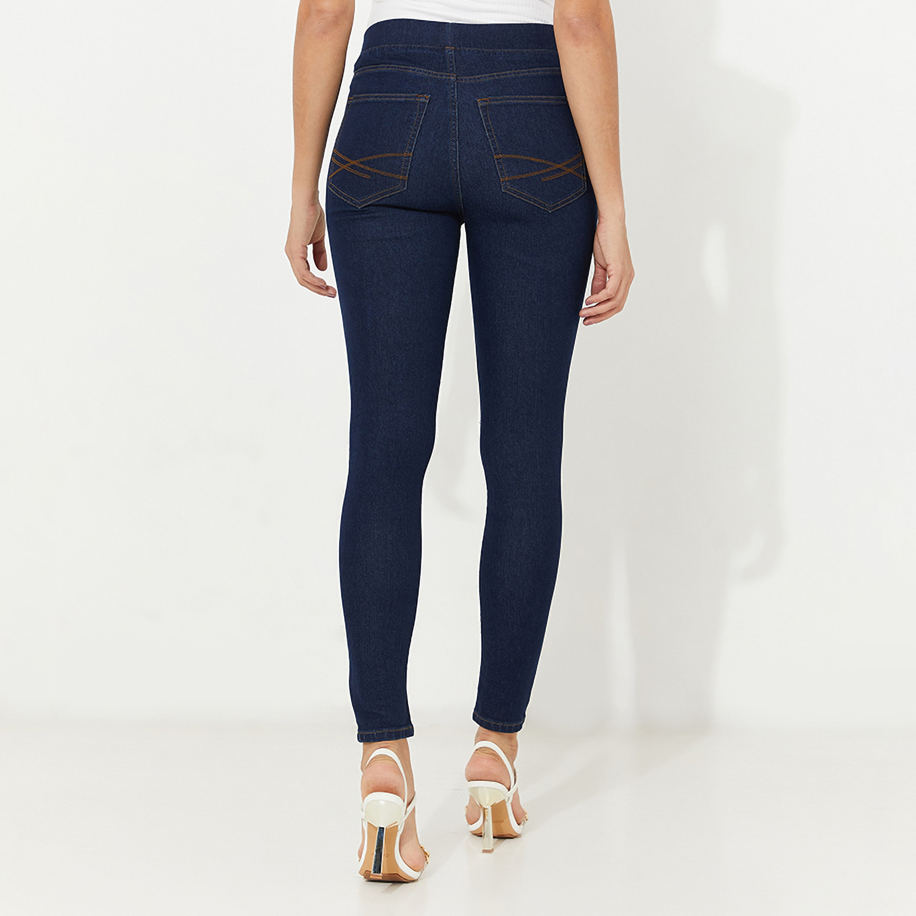 بنطلون جيجينج نسائي سادة مطاطي بخصر مرتفع من أيروبوستال-women-clothing-bottoms-jeans-image-16