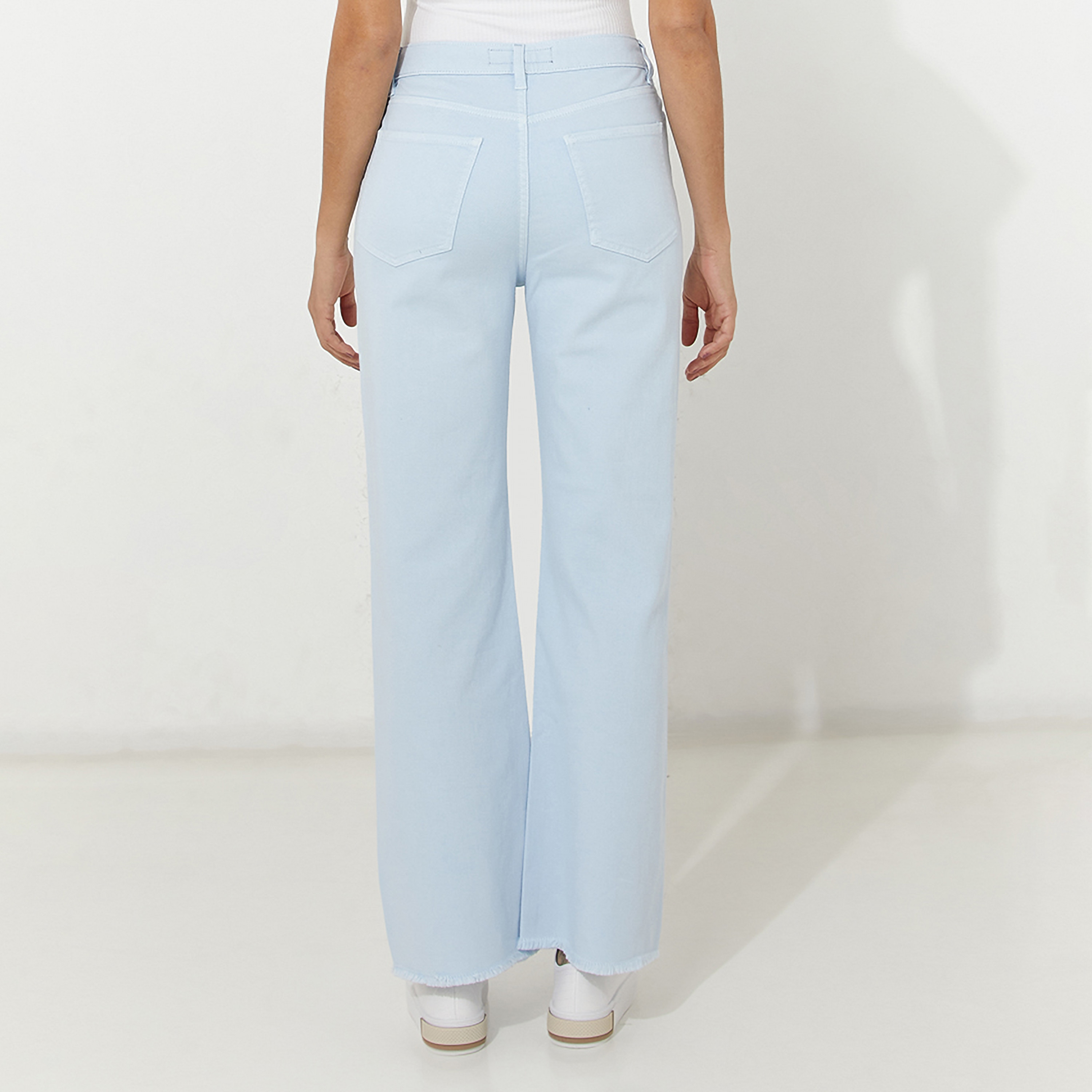 بنطلون جينز نسائي سادة بخصر مرتفع وسحاب وأزرار من أيروبوستال-women-clothing-bottoms-jeans-image-7