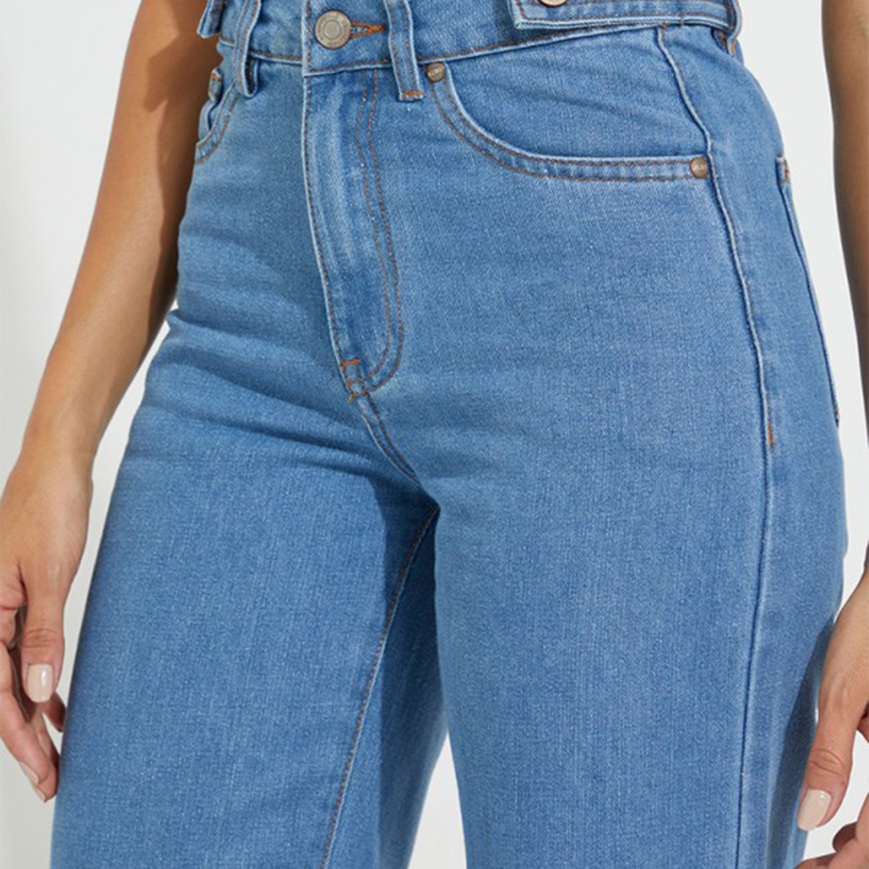 أيروبوستال- بنطلون جينز نسائي واسع الساق ومتوسط ​​الارتفاع لون فاتح-women-clothing-bottoms-jeans-image-3