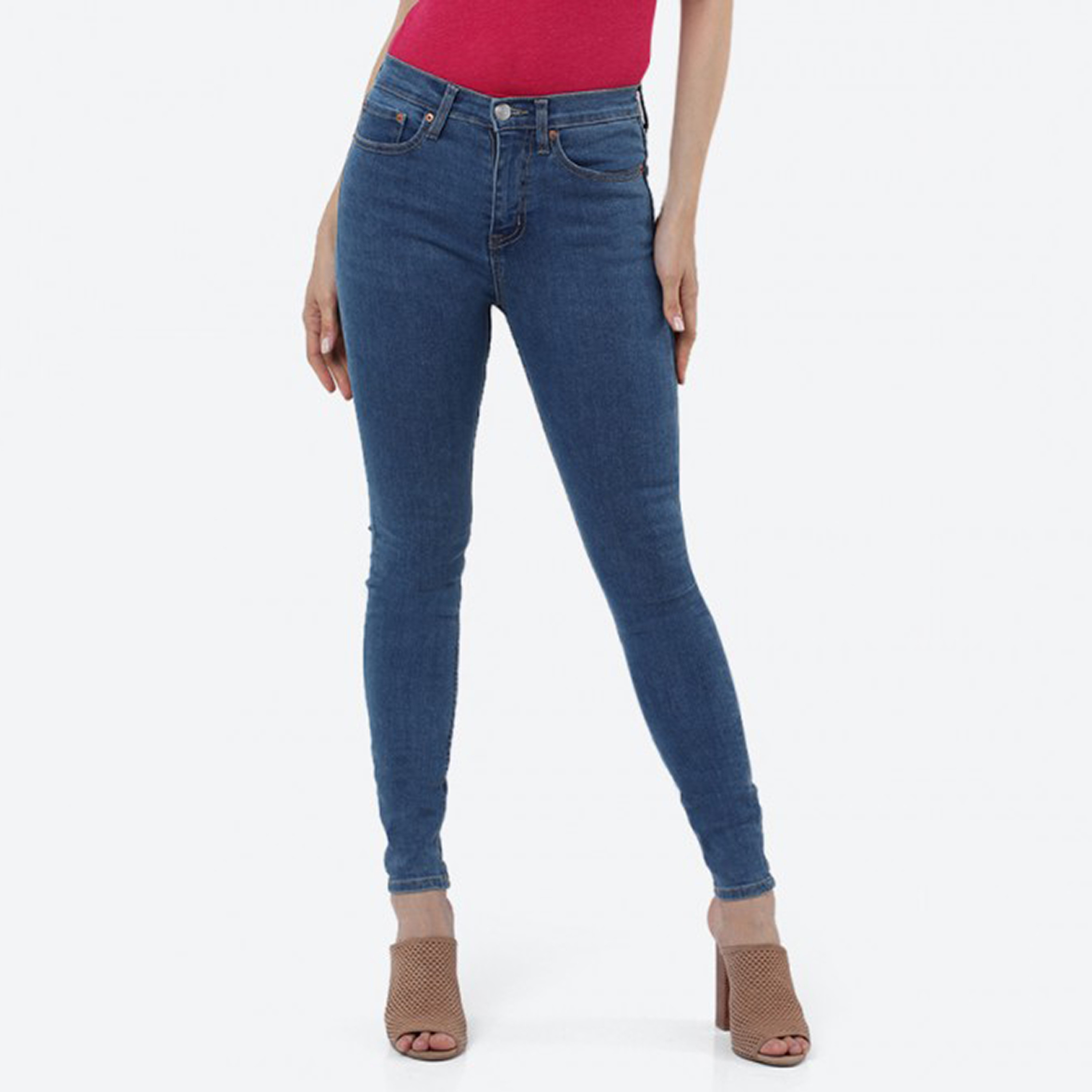 جينز نسائي بخصر متوسط الارتفاع و5 جيوب سادة من آيروبوستيل-women-clothing-bottoms-jeans-image-1