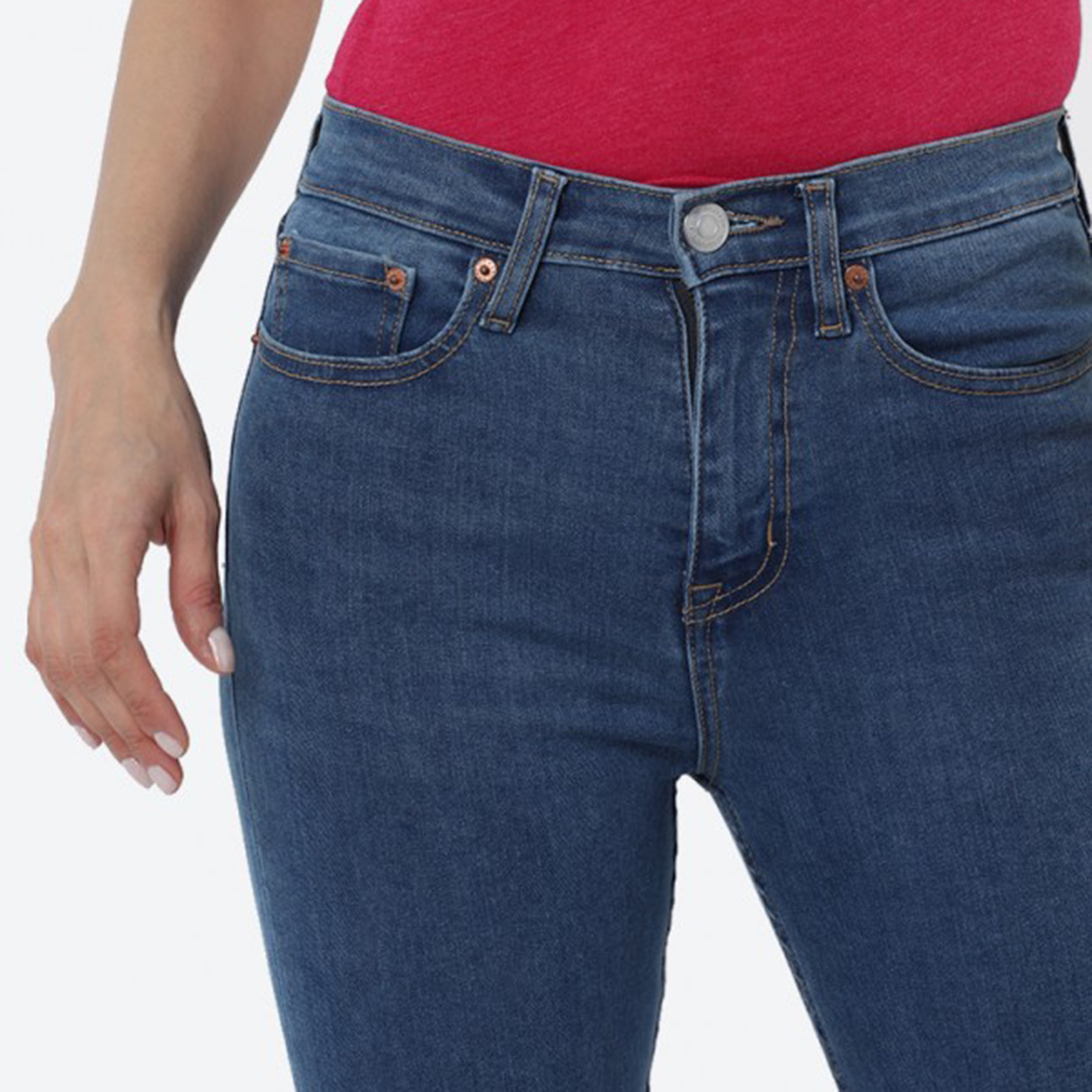 جينز نسائي بخصر متوسط الارتفاع و5 جيوب سادة من آيروبوستيل-women-clothing-bottoms-jeans-image-4