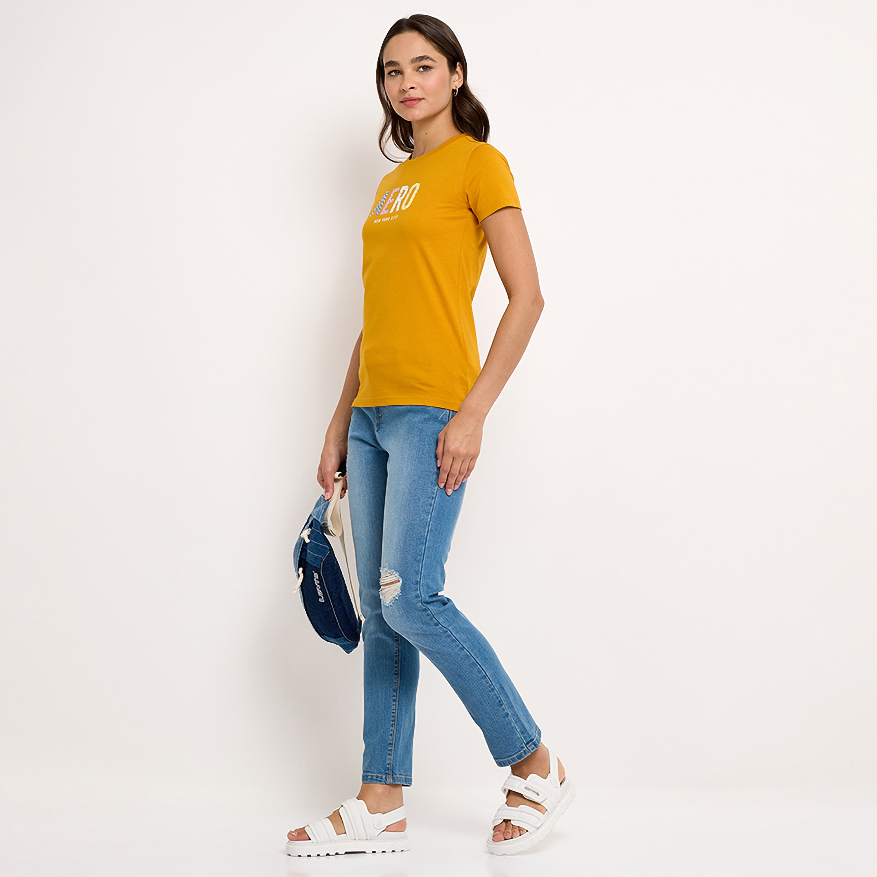 بنطلون جينز نسائي مقطع بخصر مرتفع وسحاب وأزرار من أيروبوستال-women-clothing-bottoms-jeans-image-2
