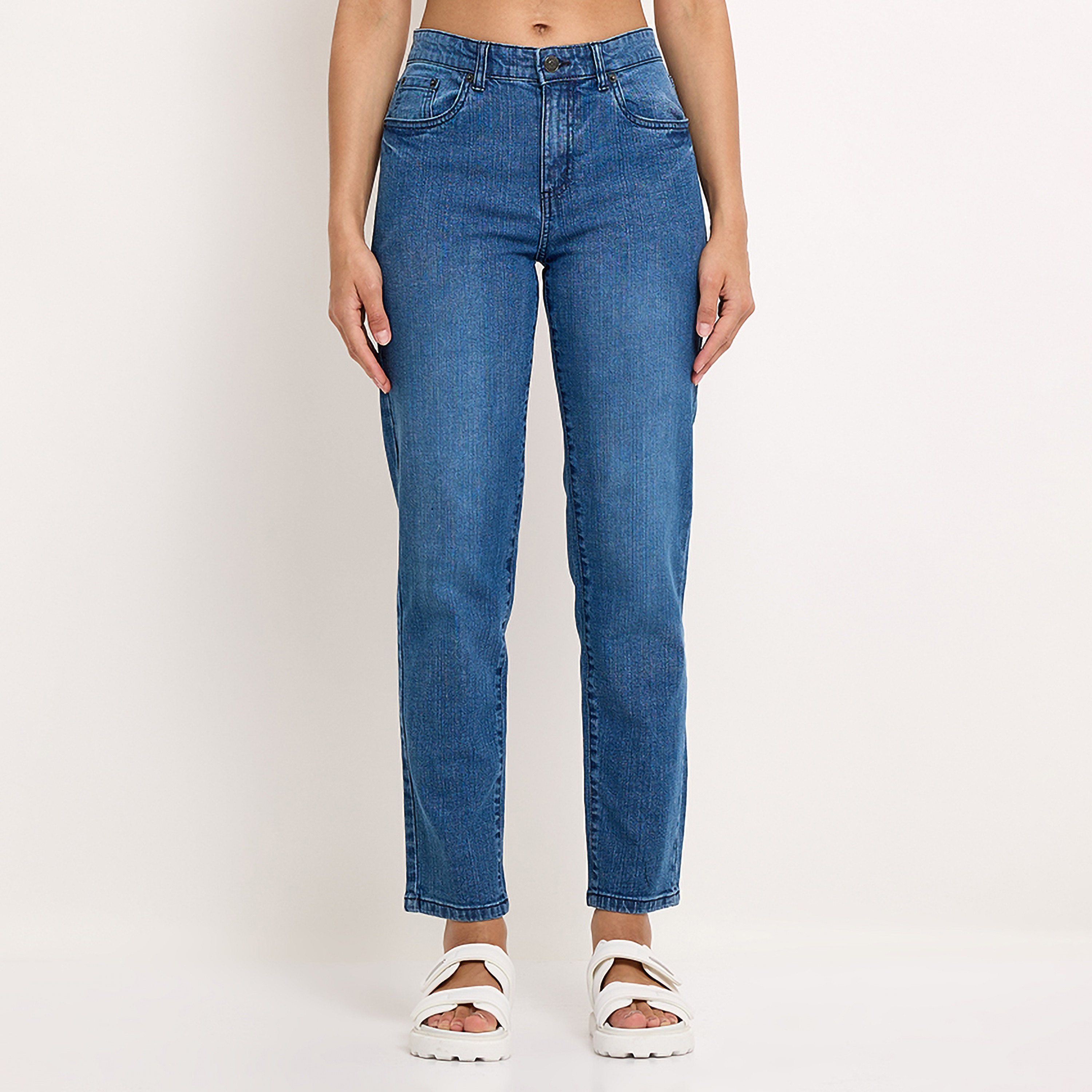 Aeropostale Plain Mid-Rise Button and Zip Fly Women's Jeans-women-clothing-bottoms-jeans-image-1