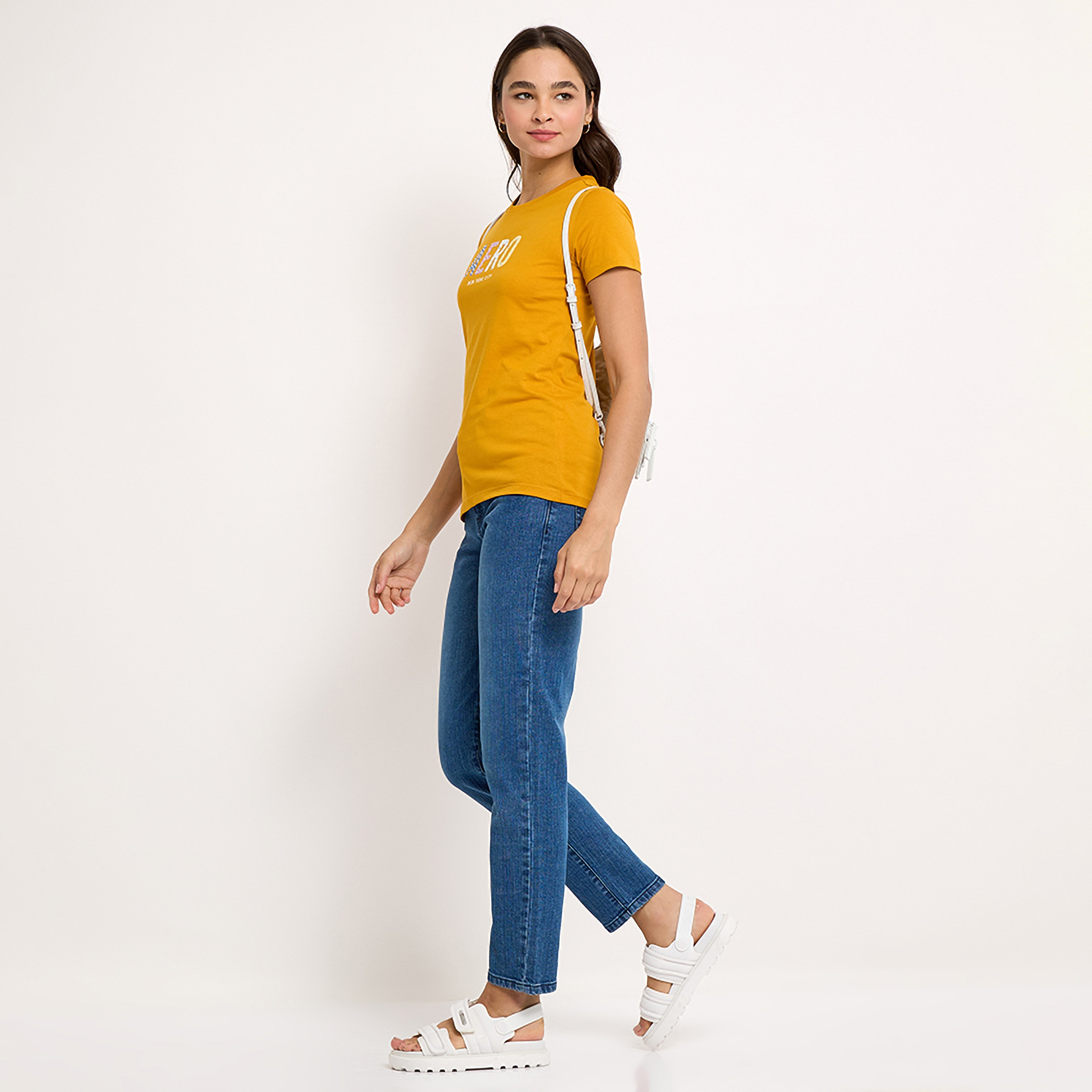 بنطلون جينز نسائي سادة بخصر متوسط وسحاب وأزرار من أيروبوستال-women-clothing-bottoms-jeans-image-2