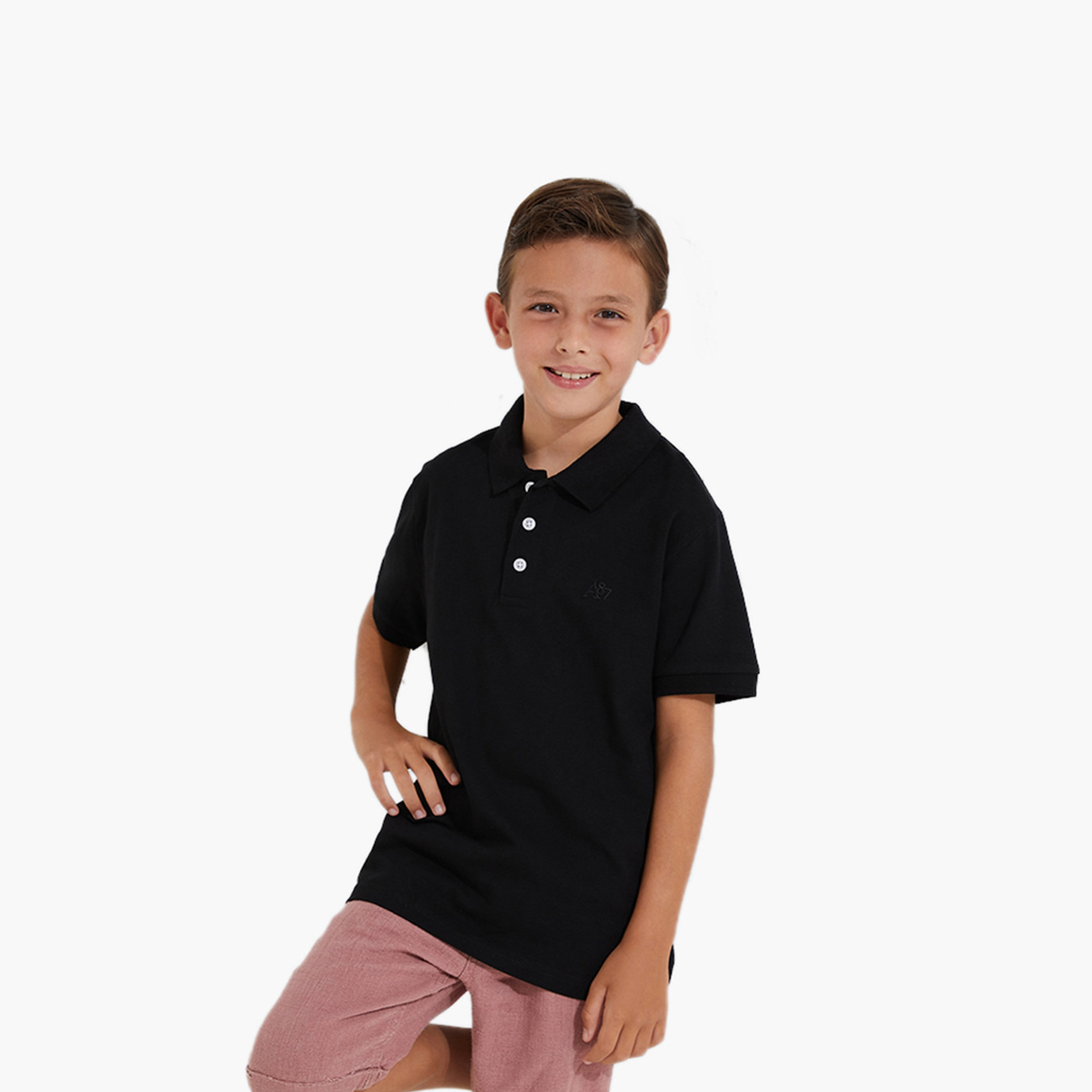 تيشيرت بولو سادة بأكمام قصيرة من إيرو كيدز- طقم من قطعتين-boys-clothing-tshirtsandpolos-image-2