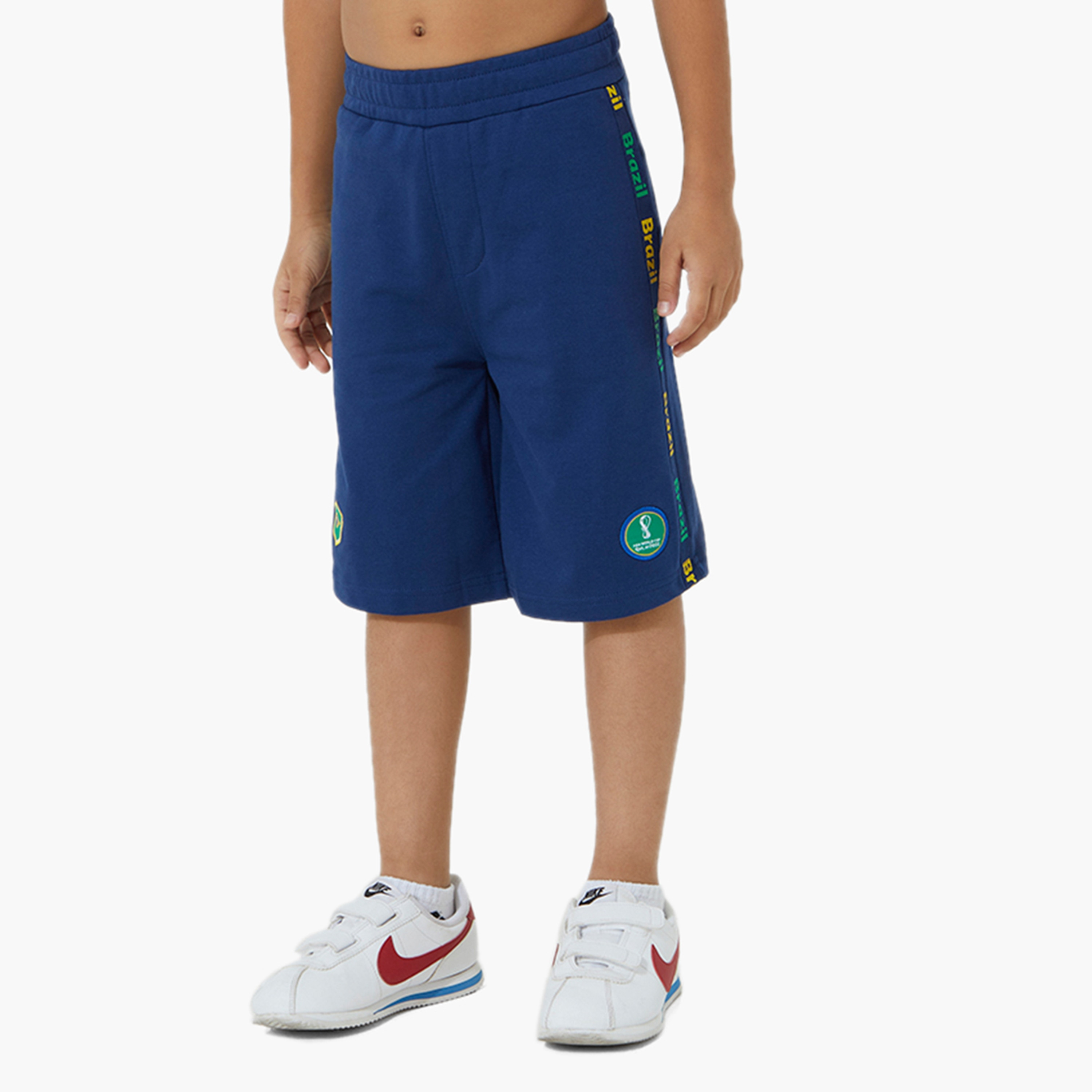 شورت بجيوب وشريط وطبعات فيفا 2022 دولة البرازيل من آيروبوستال-sports-boys-clothing-bottoms-image-1