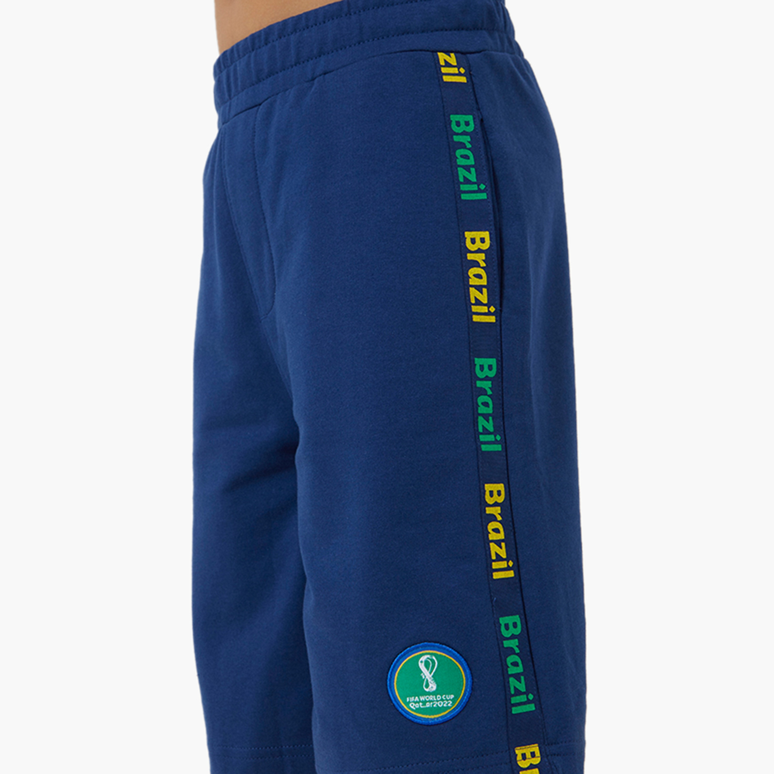 Aeropostale FIFA 2022 Brazil Country Print Shorts with Tape Detail and Pockets-sports-boys-clothing-bottoms-image-3