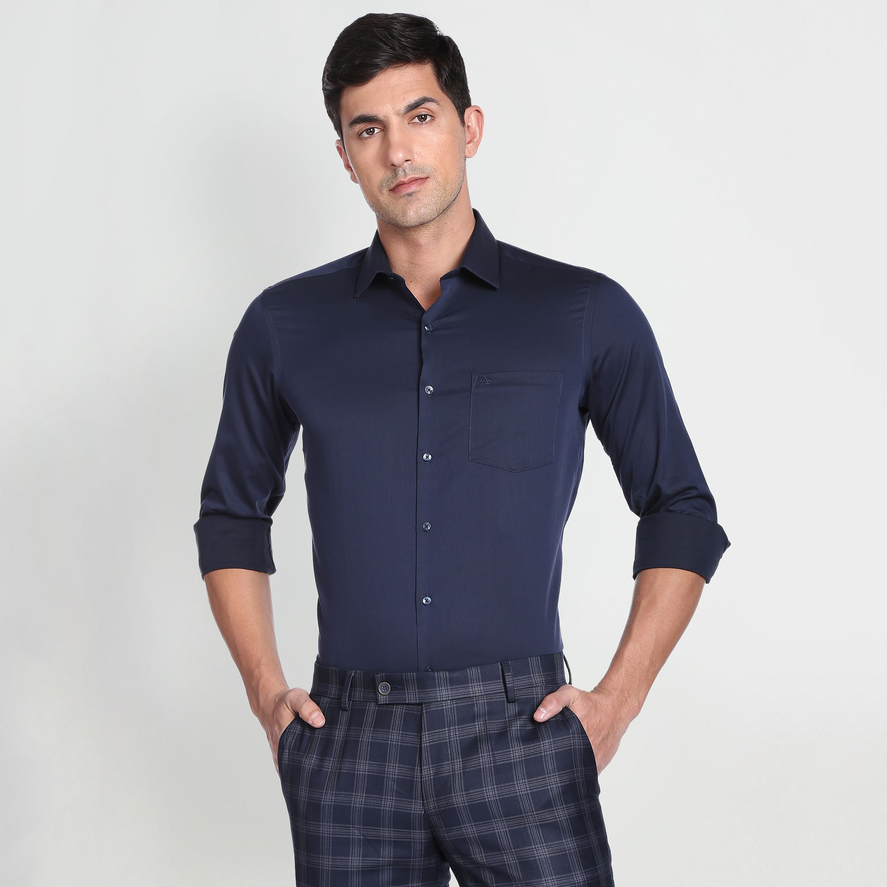 Navy blue store slim fit shirt