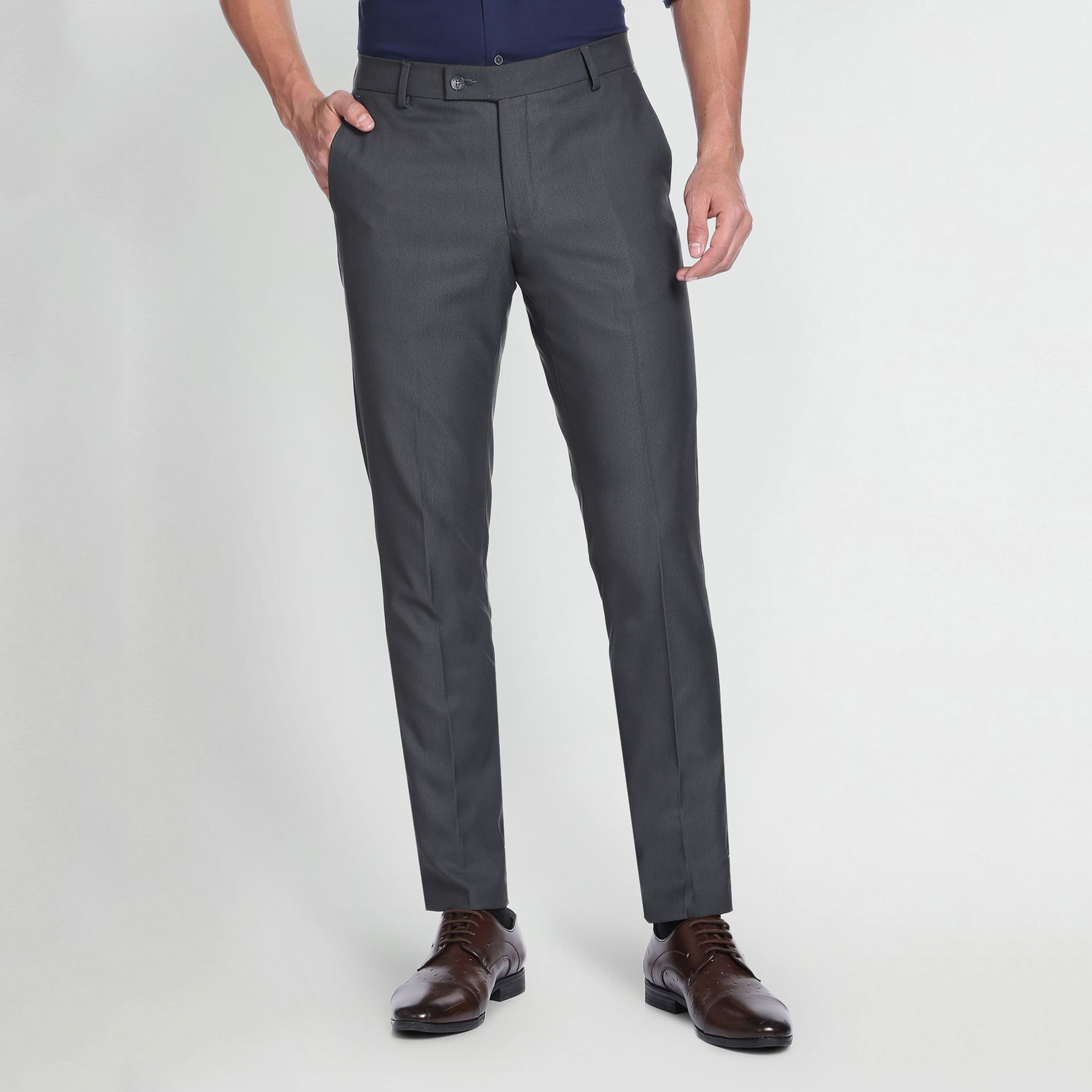 Buy Arrow Men's Regular Fit Formal Trousers (ARGT0255A_Navy_30) at Amazon.in