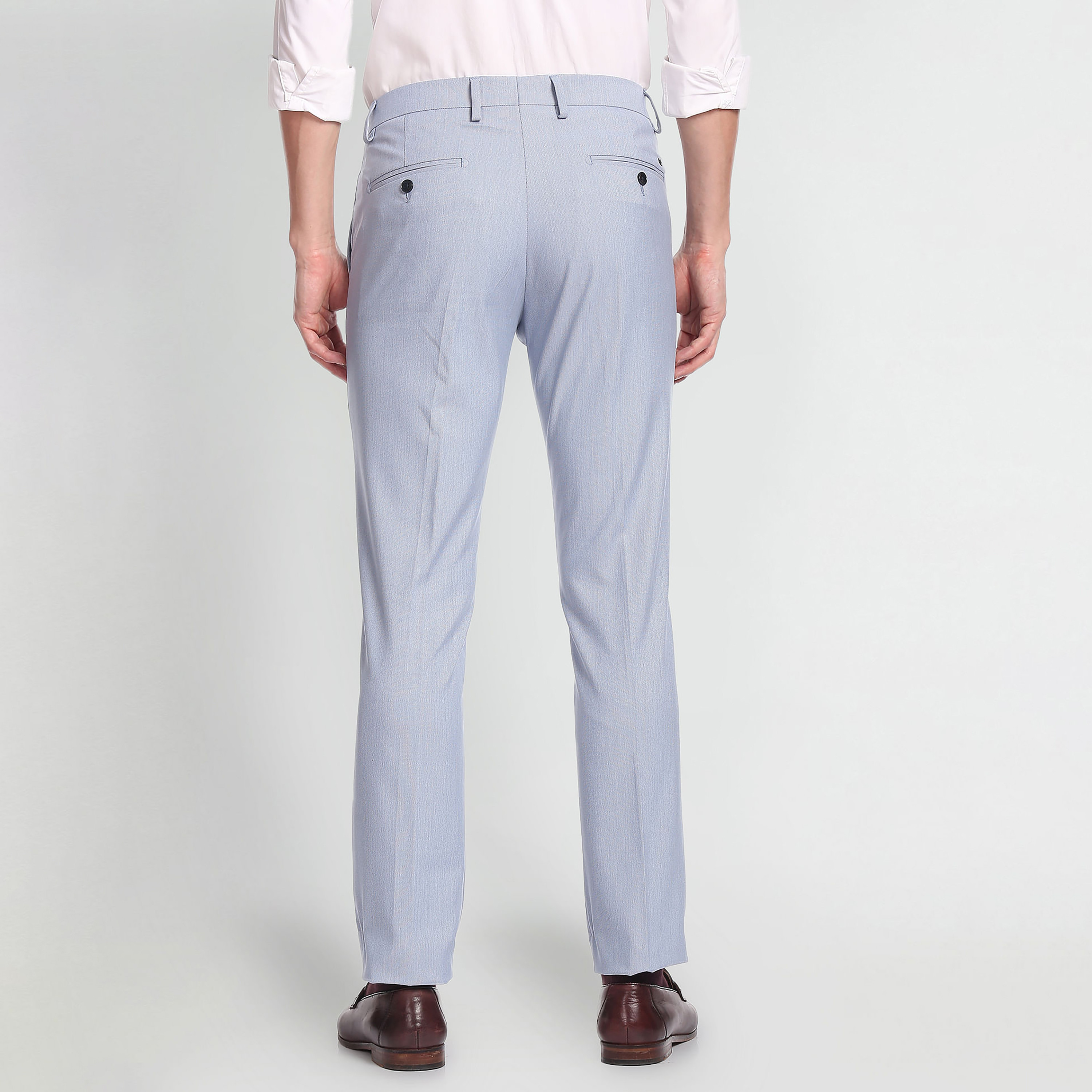 Arrow Light Blue Tailored Fit Formal Trousers-men-clothing-bottoms-trousersandchinos-trousers-image-3