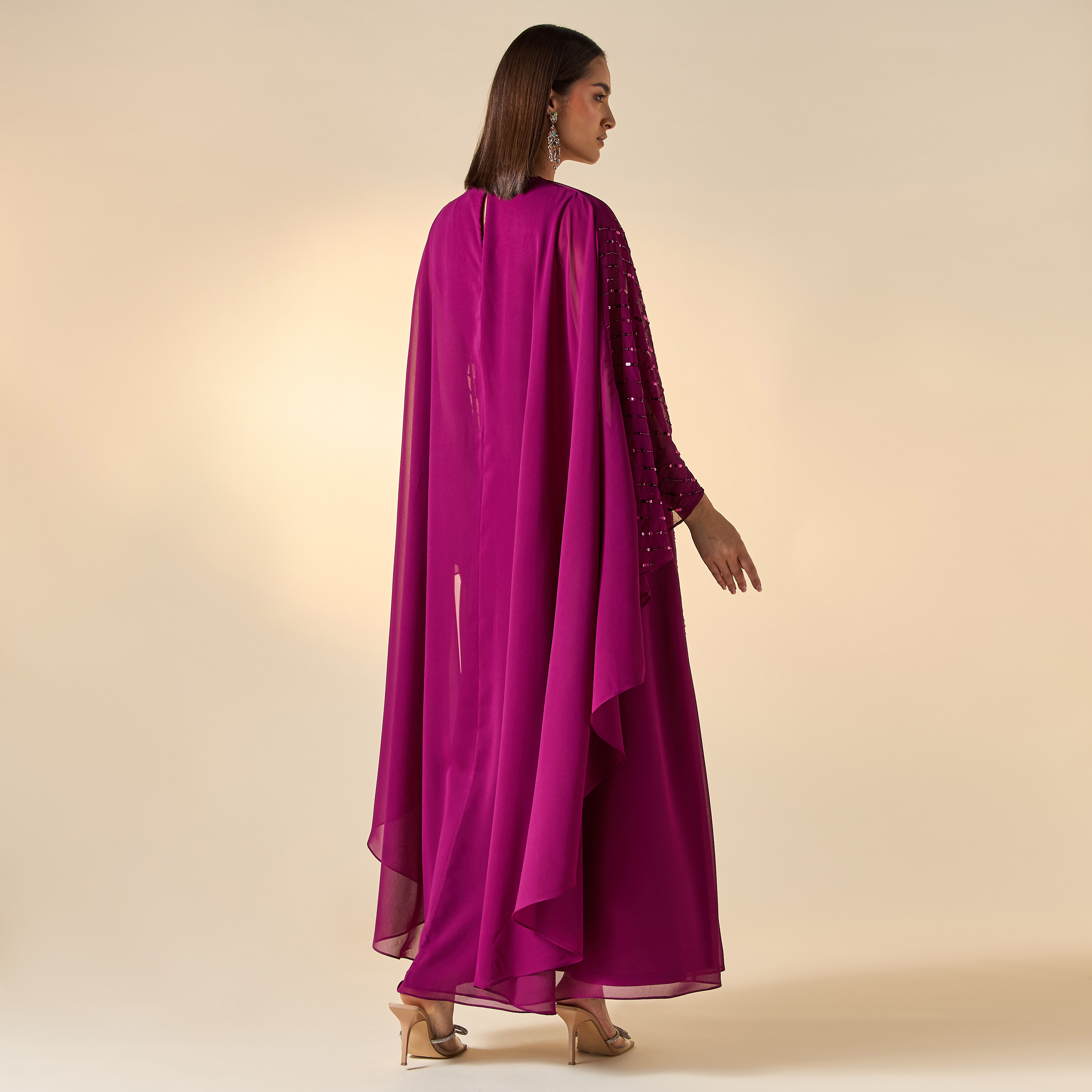 Amelia Rose Embellished Maxi Dress with Cape Sleeves-women-clothing-dresses-image-2