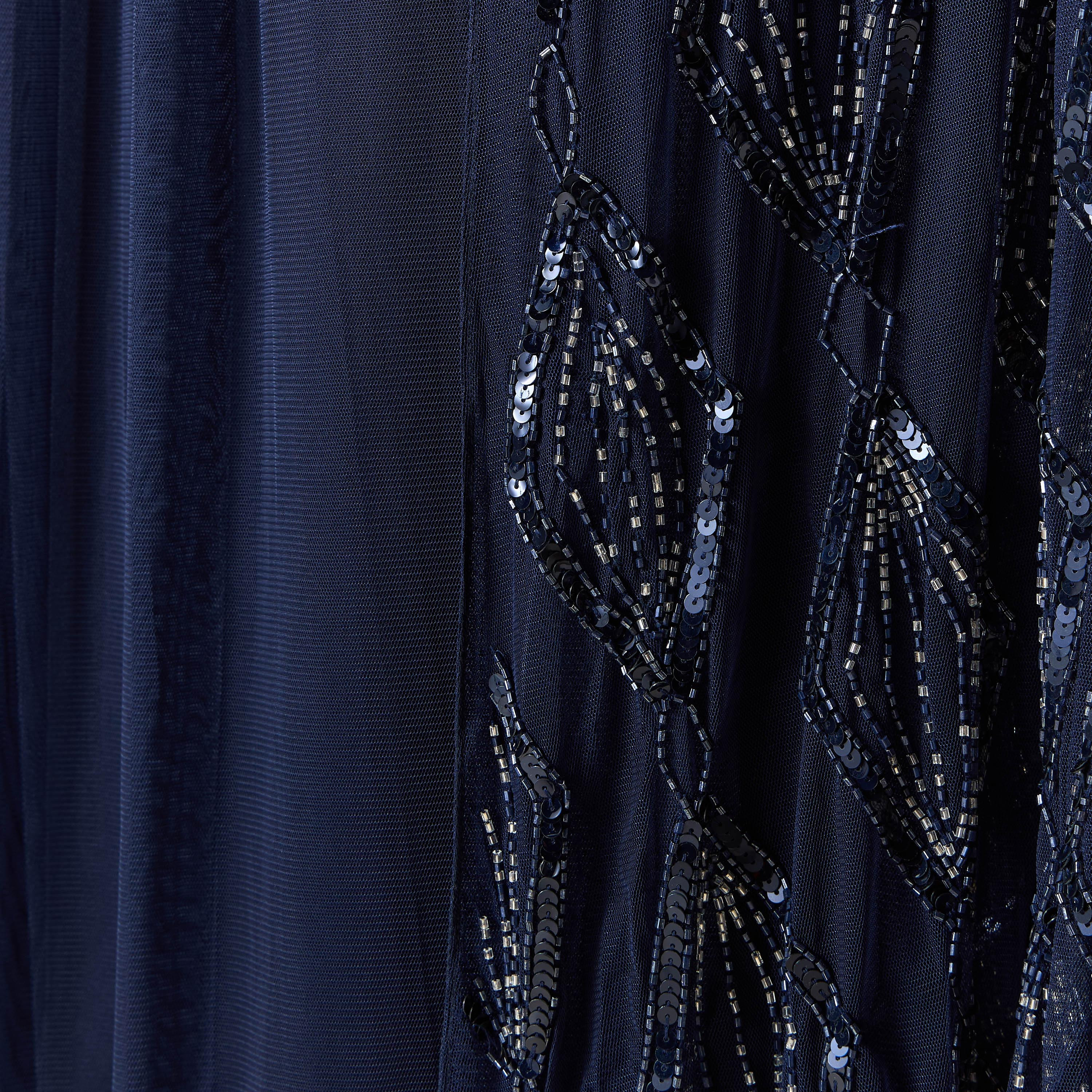 Amelia Rose Embellished V-neck Dress with Cape Sleeves-women-clothing-dresses-image-5