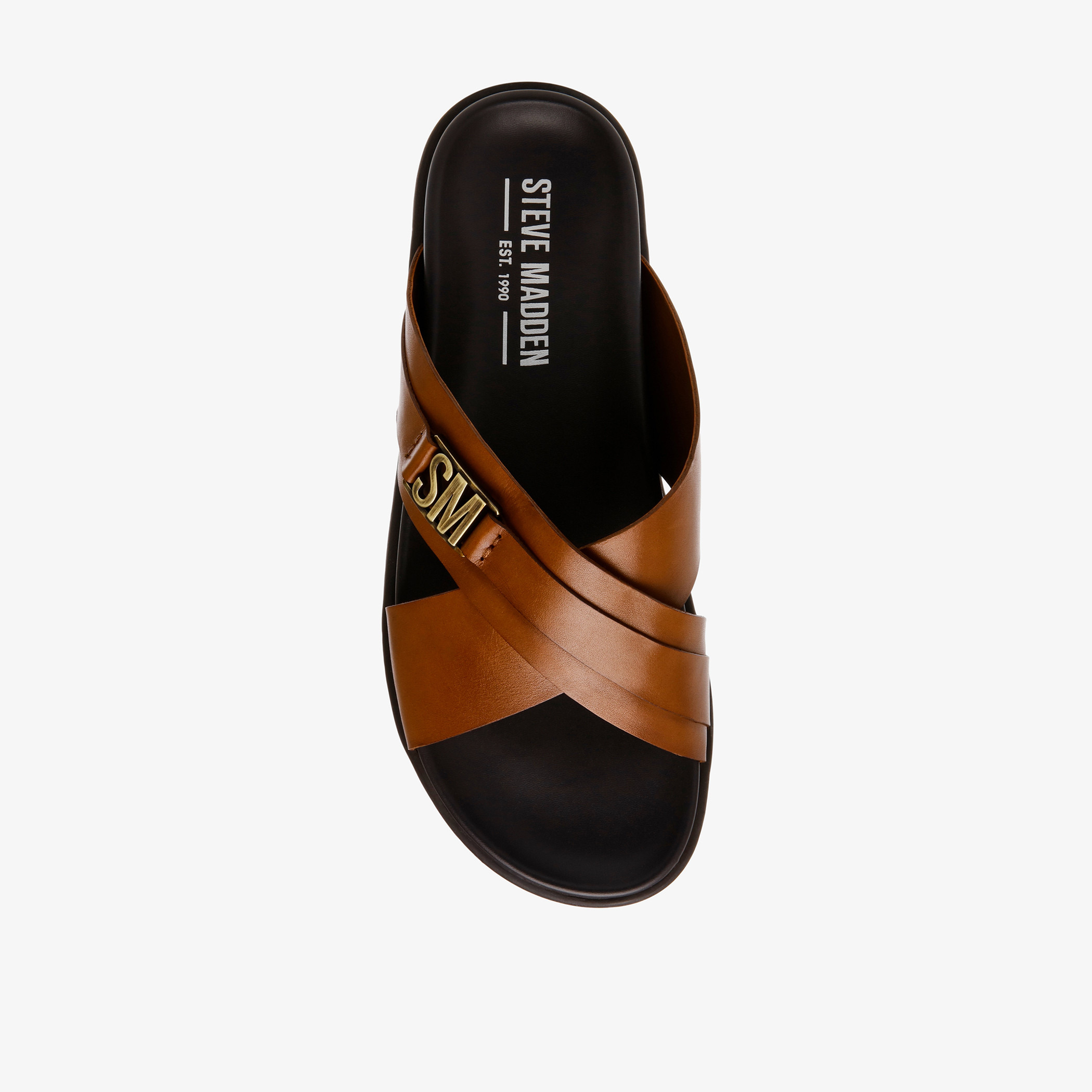 Shop Steve Madden Men s Cross Strap Slip On Sandals Online