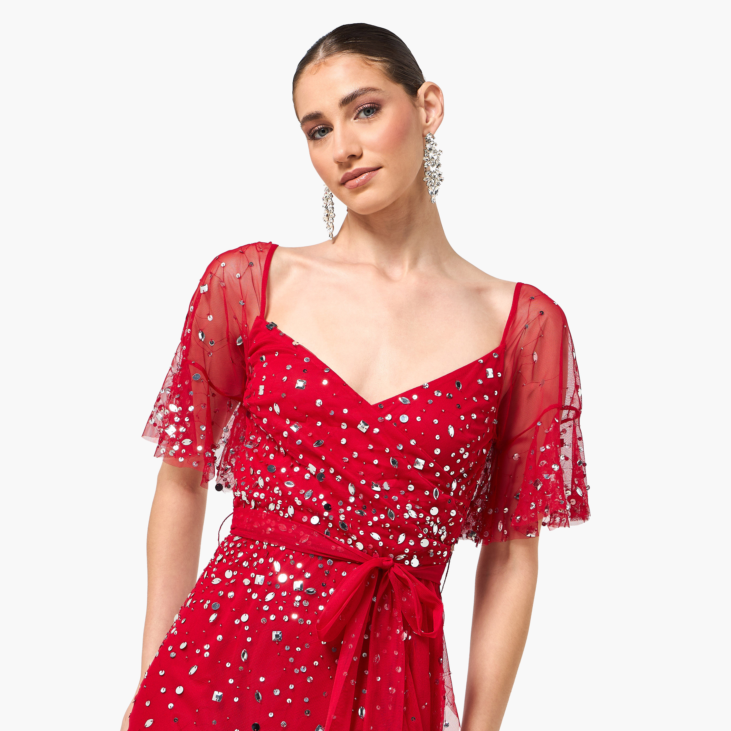 Amelia Rose Sequined Sweetheart Neck Flutter Sleeves Wrap Ruffle Women's Evening Maxi Dress-women-clothing-dresses-image-10