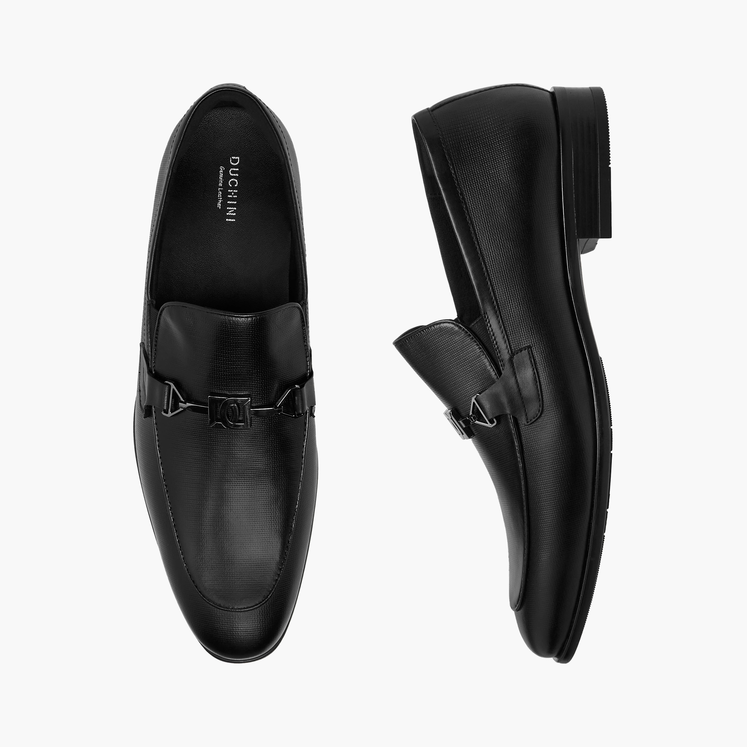 Duchini Men's Leather Metal Accent Slip-On Loafers-men-shoes-loafersandmoccasins-image-1