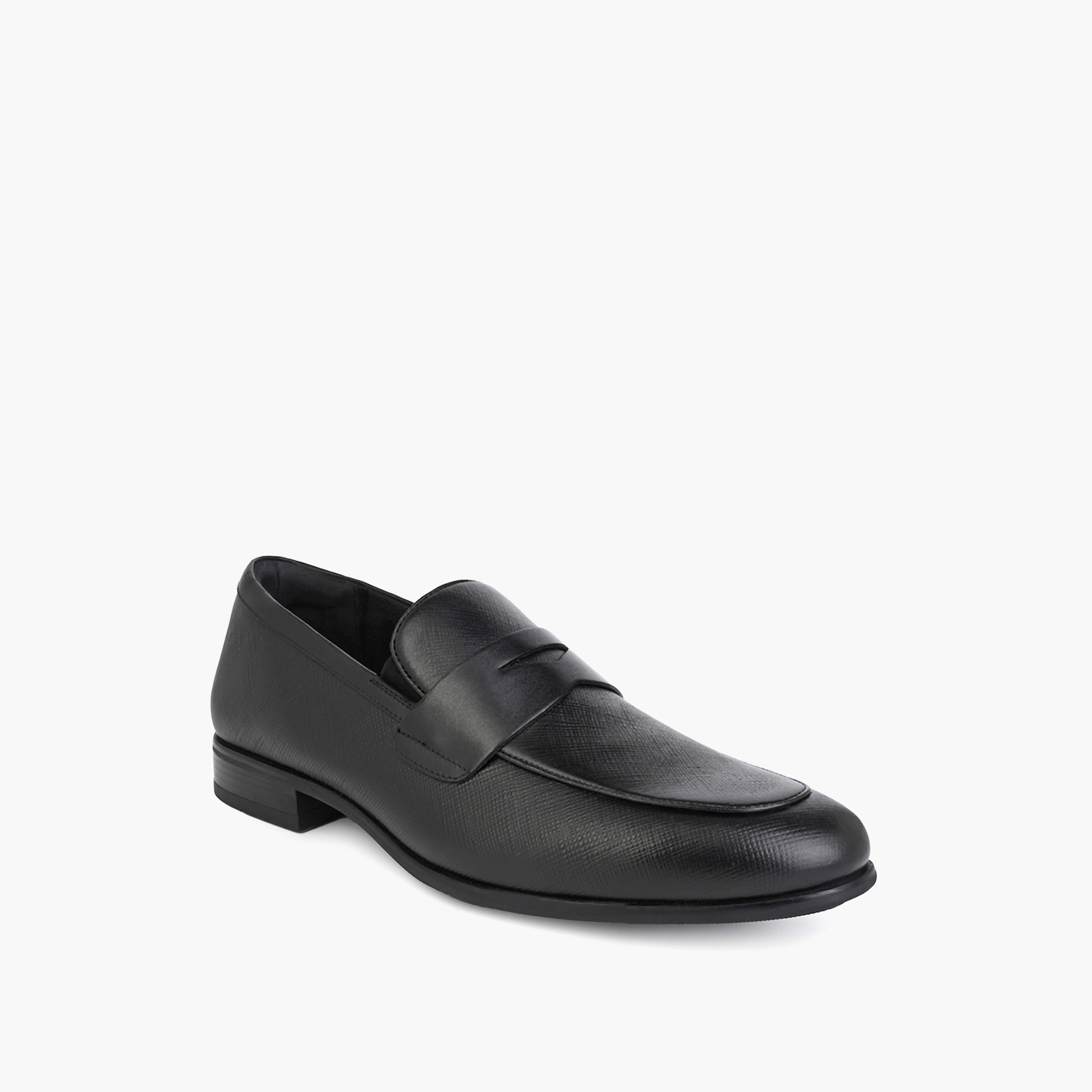 Duchini Men Textured Genuine Leather Loafers-men-shoes-loafersandmoccasins-image-2