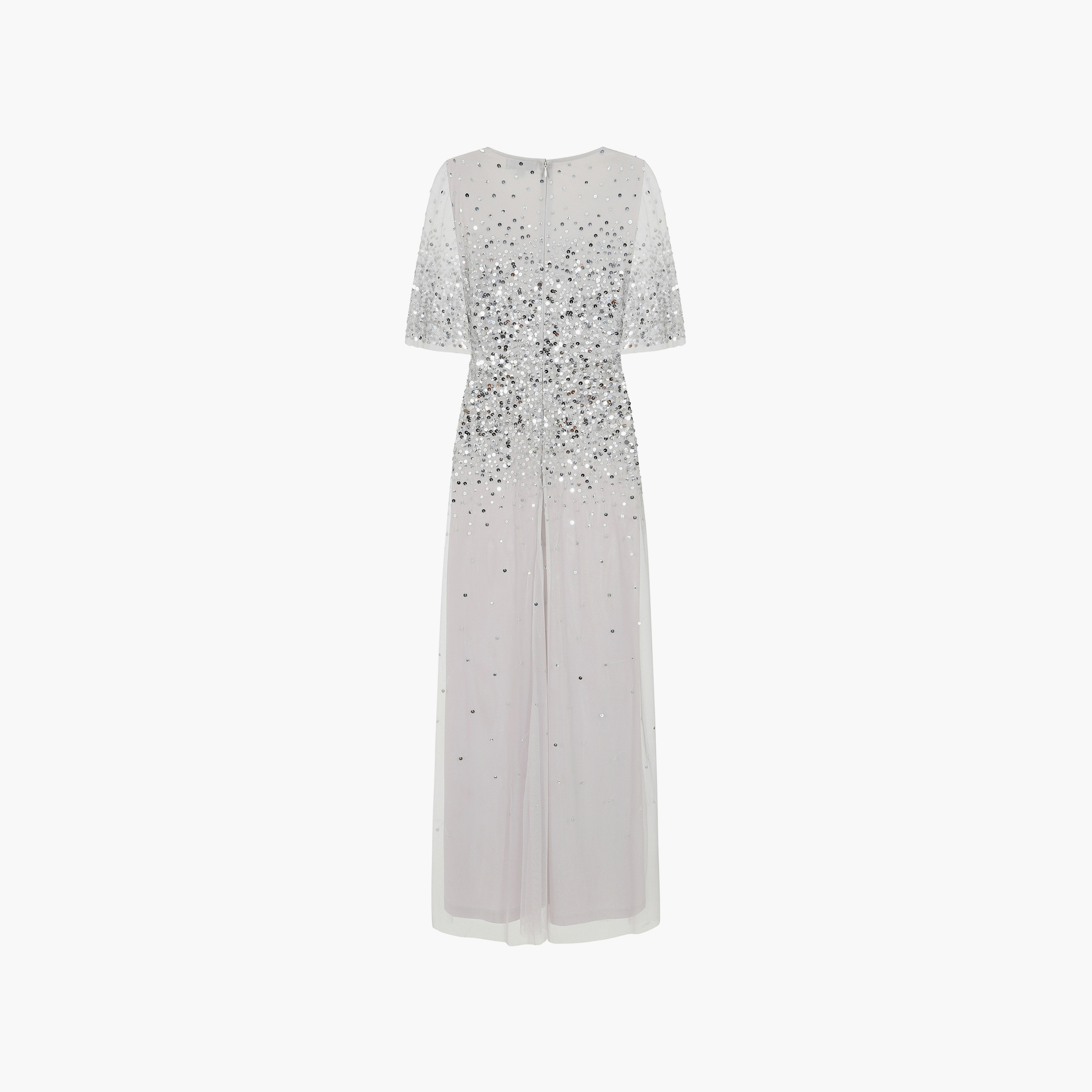 Amelia Rose Grey Sequin Plunge Neck Slit Party Maxi Women's Dress-women-clothing-dresses-image-6