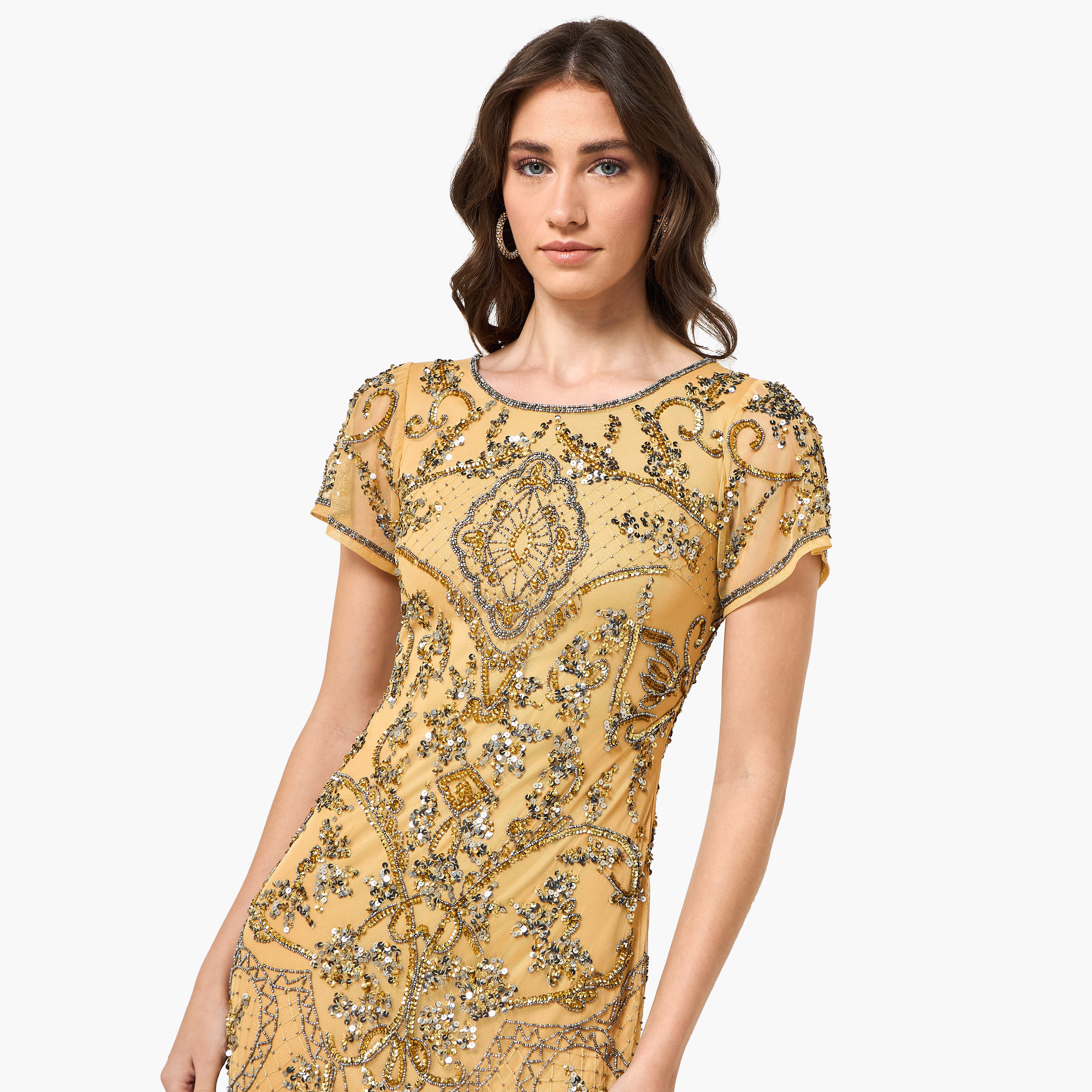 فستان سهرة ماكسي قصة "ترامبيت" مزين بالترتر من أميليا روز-women-clothing-dresses-image-15