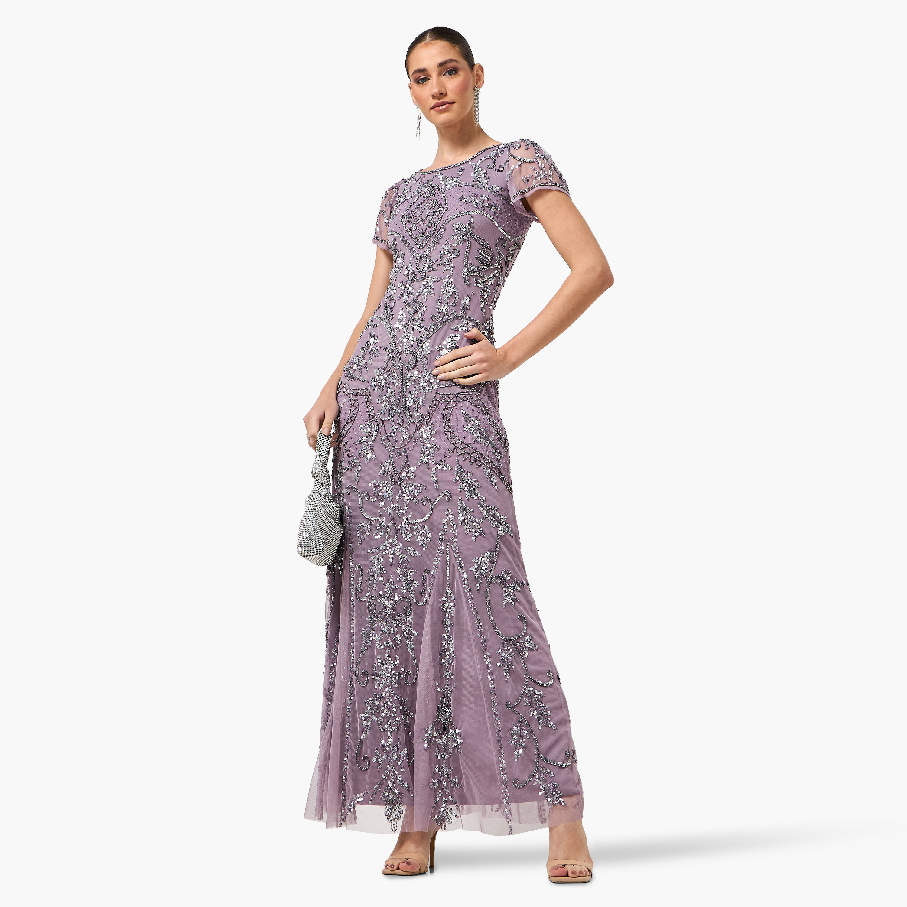 Amelia Rose Sequined Trumpet Women's Evening Maxi Dress-women-clothing-dresses-image-3