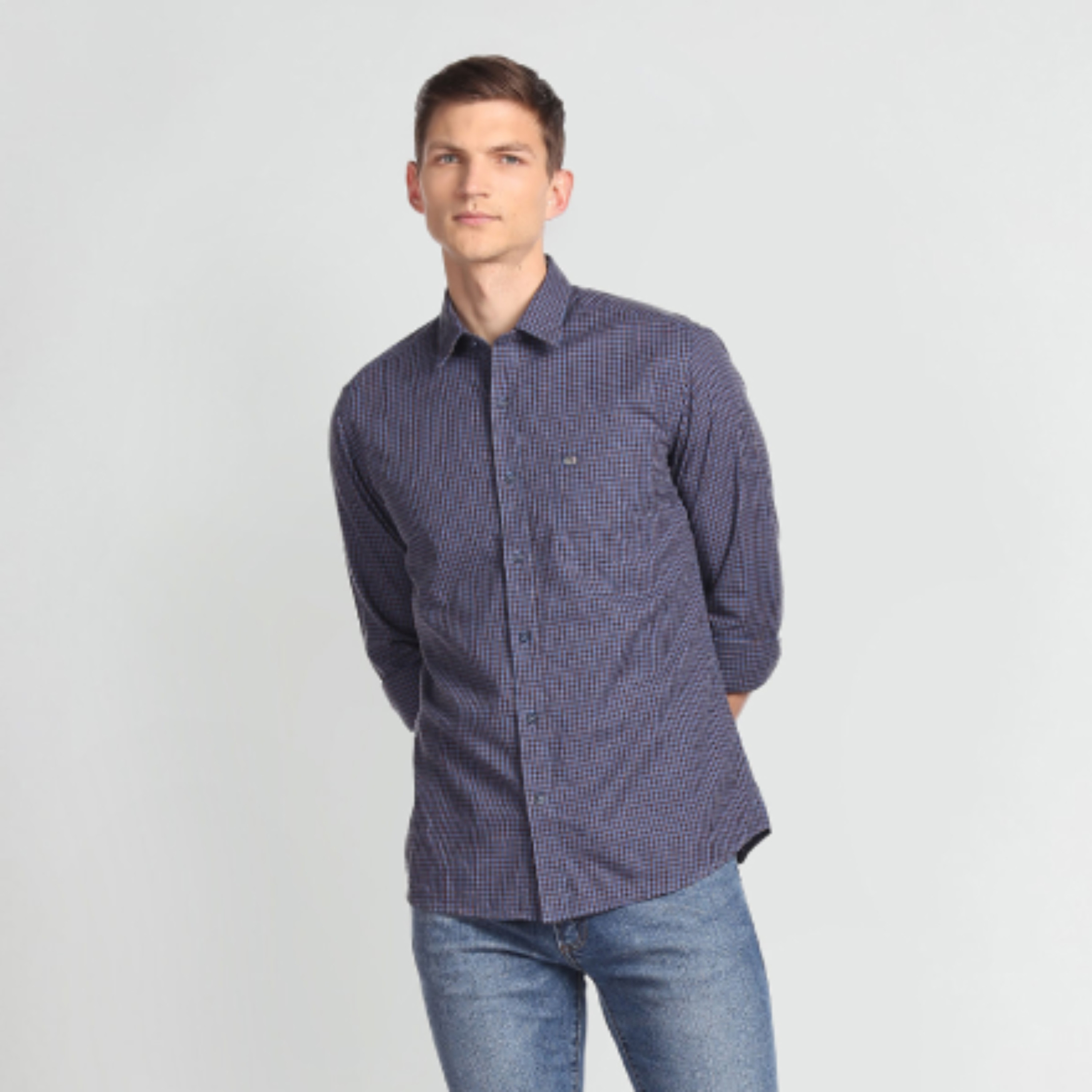 Dark blue hot sale slim fit shirt