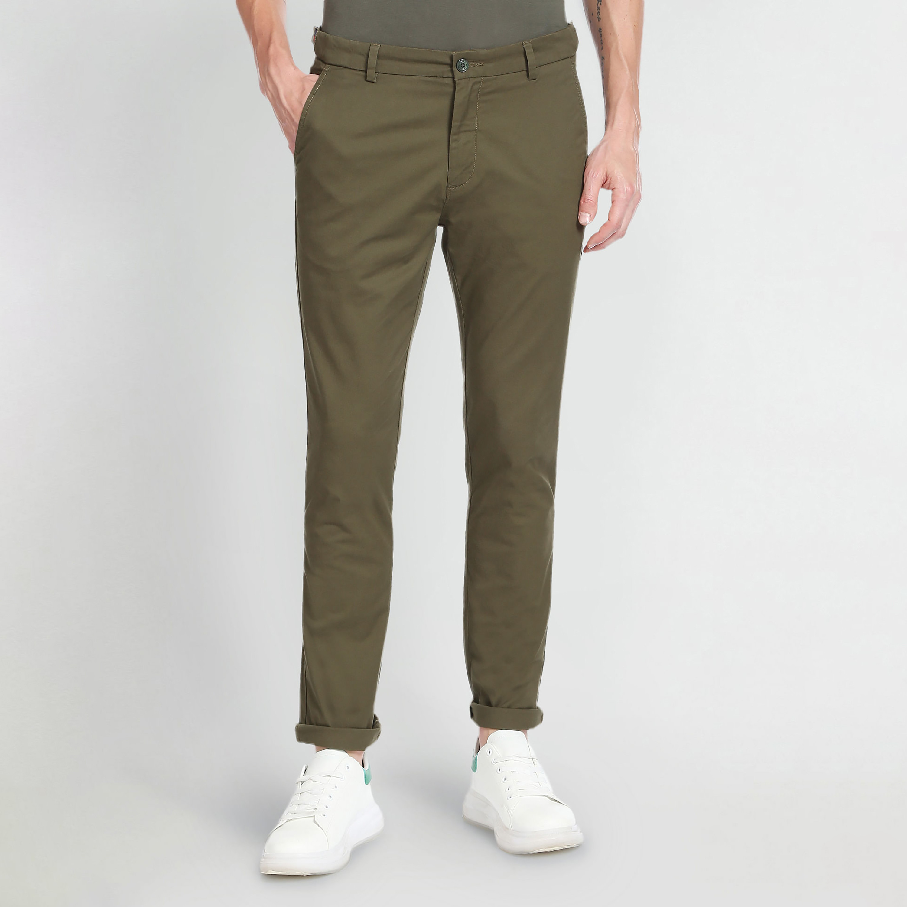 Buy Arrow Sports Low Rise Bronson Slim Fit Trousers - NNNOW.com