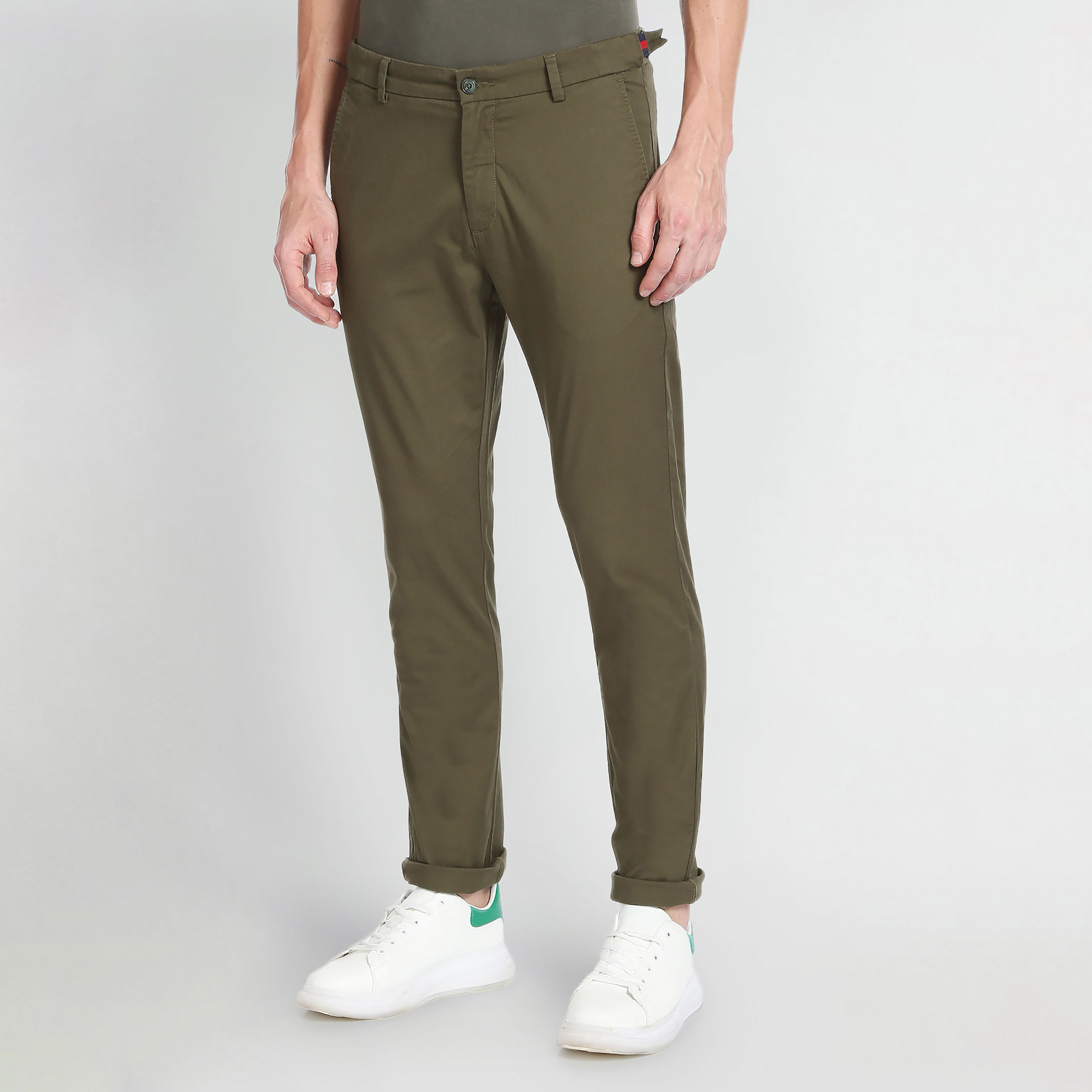 Buy Arrow Sports Men Khaki Stain Resistant Bronson Slim Fit Autoflex Casual  Trousers - NNNOW.com