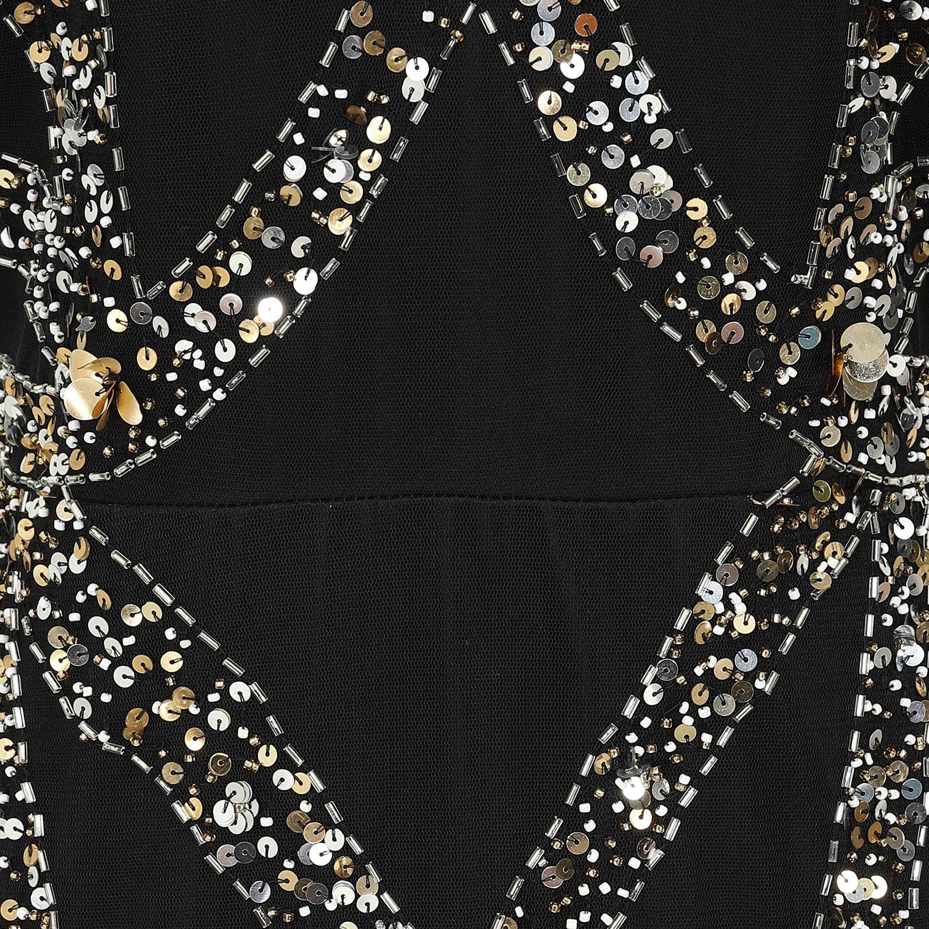 Amelia Rose Black Beaded & Sequin Mermaid Party Maxi Women's Dress-women-clothing-dresses-image-4