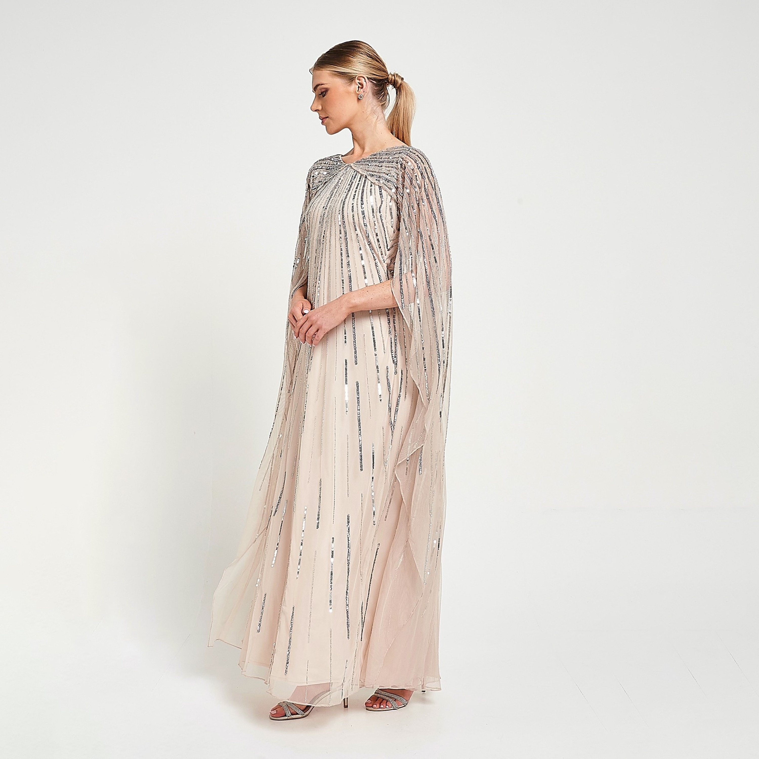 فستان سهرة ماكسي نسائي بأكمام شفافة وأكمام طويلة مزين بالترتر من اميليا روز-women-clothing-dresses-image-2